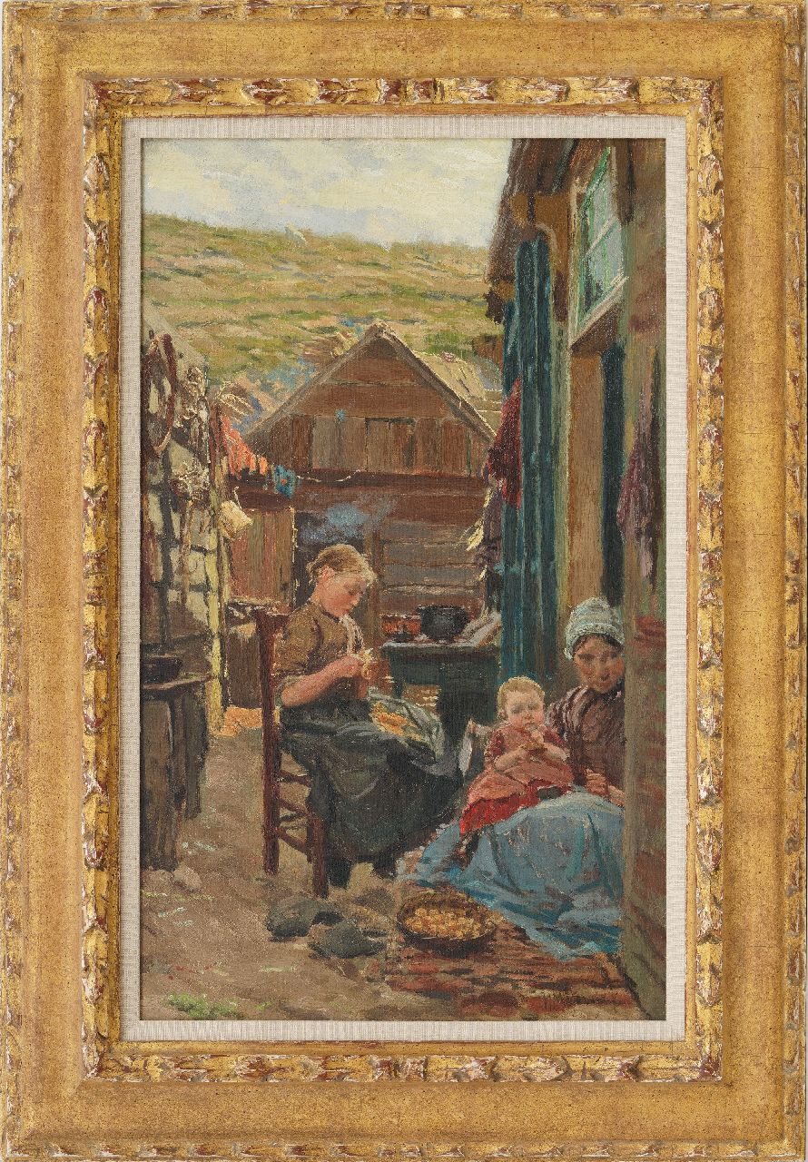 Horrix H.M. | Hendrikus Matheus 'Mathieu' Horrix, Voorbereiding van het middagmaal, olieverf op doek op paneel 51,5 x 31,5 cm, gesigneerd rechtsonder Horrix H.M. | Hendrikus Matheus 'Mathieu' Horrix, Voorbereiding van het middagmaal, olieverf op doek op paneel 51,5 x 31,5 cm, gesigneerd rechtsonder