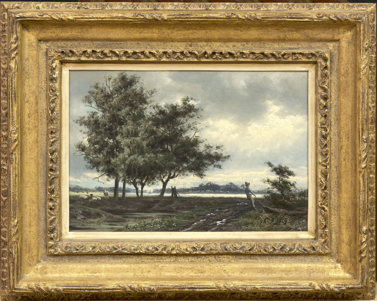 Doeleman J.H. | Johan Hendrik Doeleman | Schilderijen te koop aangeboden | Landschap nabij Utrecht, olieverf op paneel 21,0 x 30,0 cm, gesigneerd linksonder Doeleman J.H. | Johan Hendrik Doeleman | Schilderijen te koop aangeboden | Landschap nabij Utrecht, olieverf op paneel 21,0 x 30,0 cm, gesigneerd linksonder