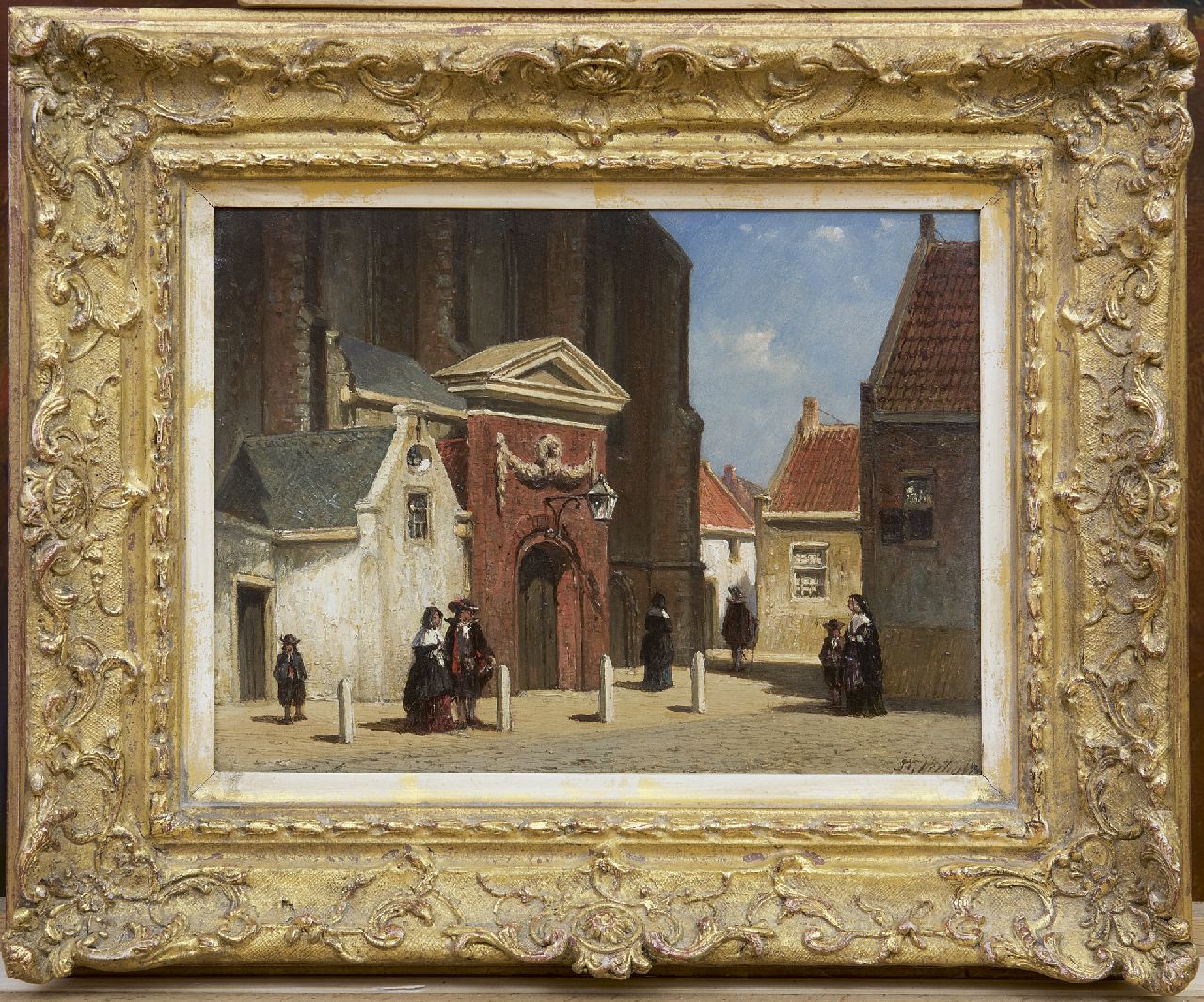 Vertin P.G. | Petrus Gerardus Vertin | Schilderijen te koop aangeboden | Gezicht op de Waalse kerk Haarlem, olieverf op paneel 19,0 x 25,0 cm, gesigneerd rechtsonder Vertin P.G. | Petrus Gerardus Vertin | Schilderijen te koop aangeboden | Gezicht op de Waalse kerk Haarlem, olieverf op paneel 19,0 x 25,0 cm, gesigneerd rechtsonder