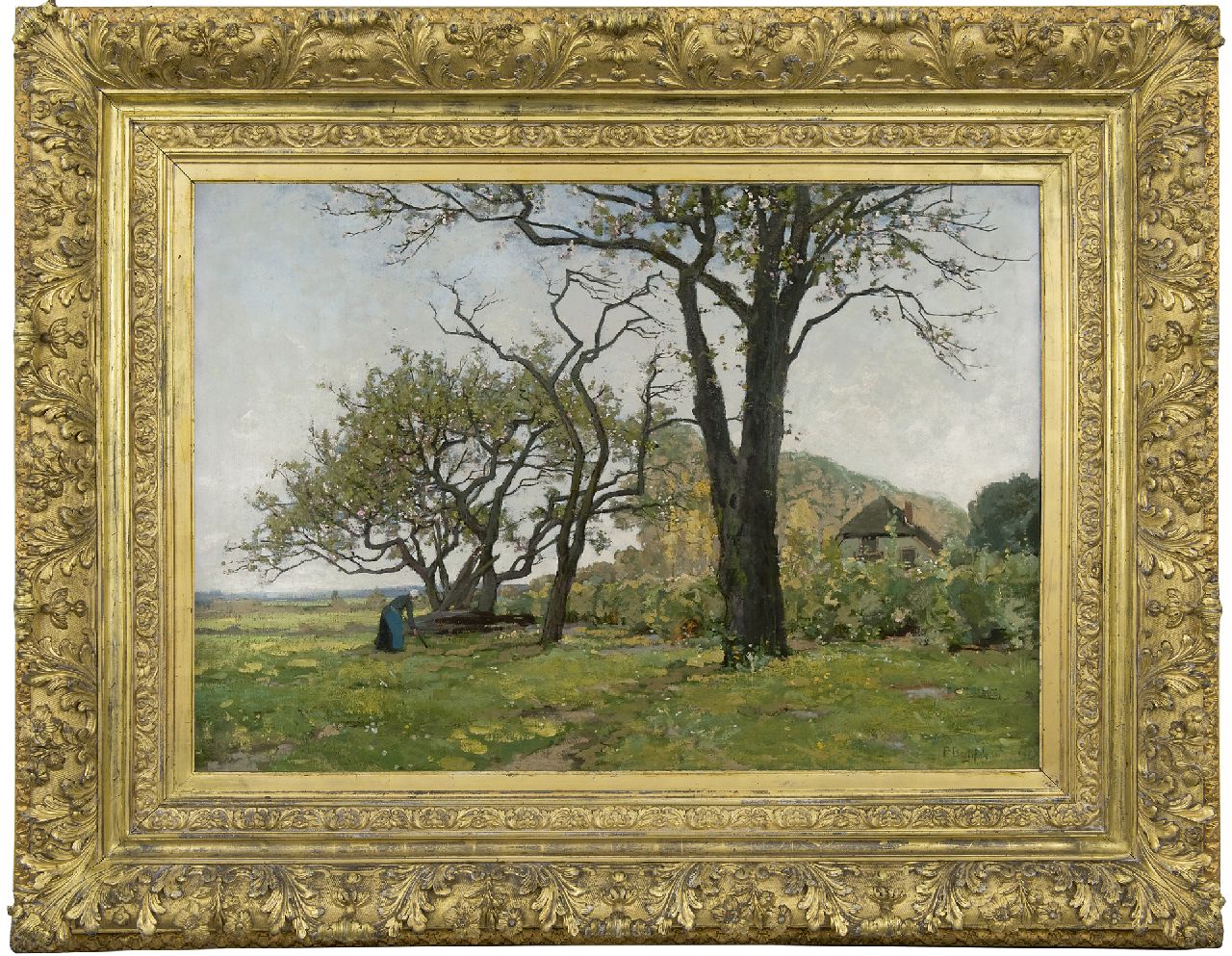 Bodifée J.P.P.  | Johannes Petrus Paulus 'Paul' Bodifée, Landschap met bloesembomen bij Deventer, olieverf op doek 70,4 x 100,2 cm, gesigneerd rechtsonder