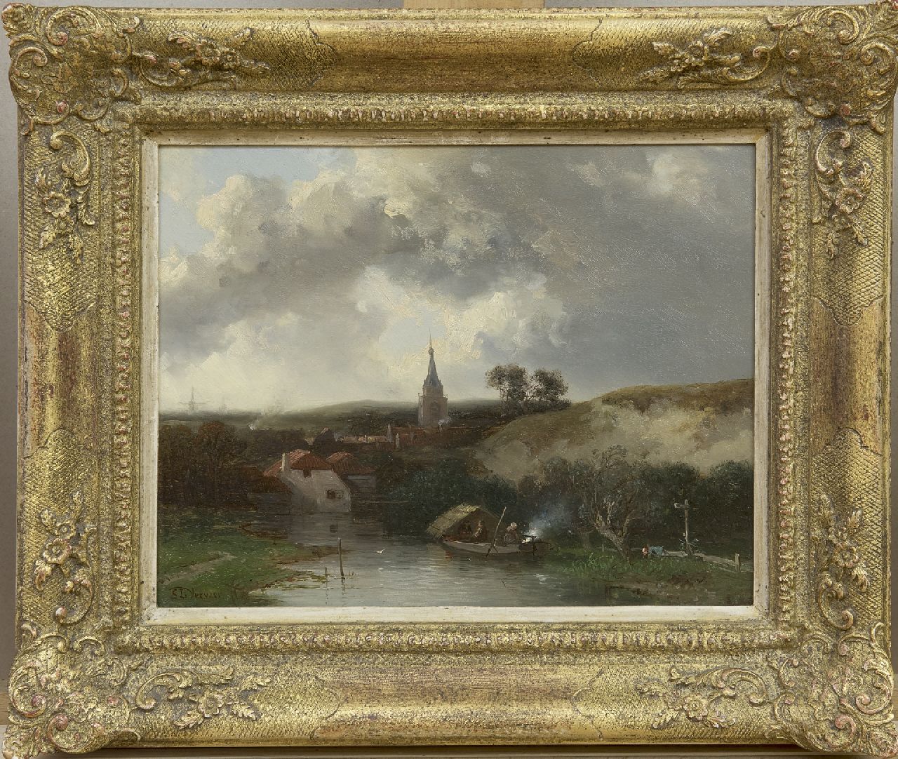 Verveer S.L. | 'Salomon' Leonardus Verveer | Schilderijen te koop aangeboden | Dorpje in de duinen, olieverf op paneel 19,7 x 25,3 cm, gesigneerd linksonder en te dateren ca. 1857-1860 Verveer S.L. | 'Salomon' Leonardus Verveer | Schilderijen te koop aangeboden | Dorpje in de duinen, olieverf op paneel 19,7 x 25,3 cm, gesigneerd linksonder en te dateren ca. 1857-1860