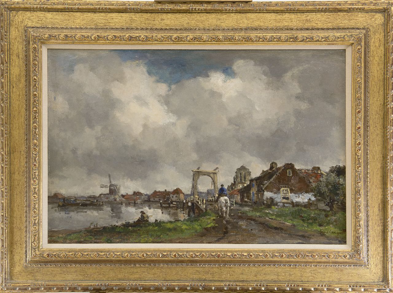 Langeveld F.A. | Franciscus Arnoldus 'Frans' Langeveld | Schilderijen te koop aangeboden | Op het jaagpad, olieverf op doek 50,5 x 76,7 cm, gesigneerd rechtsonder Langeveld F.A. | Franciscus Arnoldus 'Frans' Langeveld | Schilderijen te koop aangeboden | Op het jaagpad, olieverf op doek 50,5 x 76,7 cm, gesigneerd rechtsonder