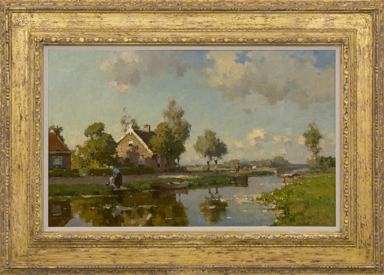 Vreedenburgh C. | Cornelis Vreedenburgh | Schilderijen te koop aangeboden | Langs de poldervaart, olieverf op doek 47,5 x 76,0 cm, gesigneerd rechtsonder Vreedenburgh C. | Cornelis Vreedenburgh | Schilderijen te koop aangeboden | Langs de poldervaart, olieverf op doek 47,5 x 76,0 cm, gesigneerd rechtsonder