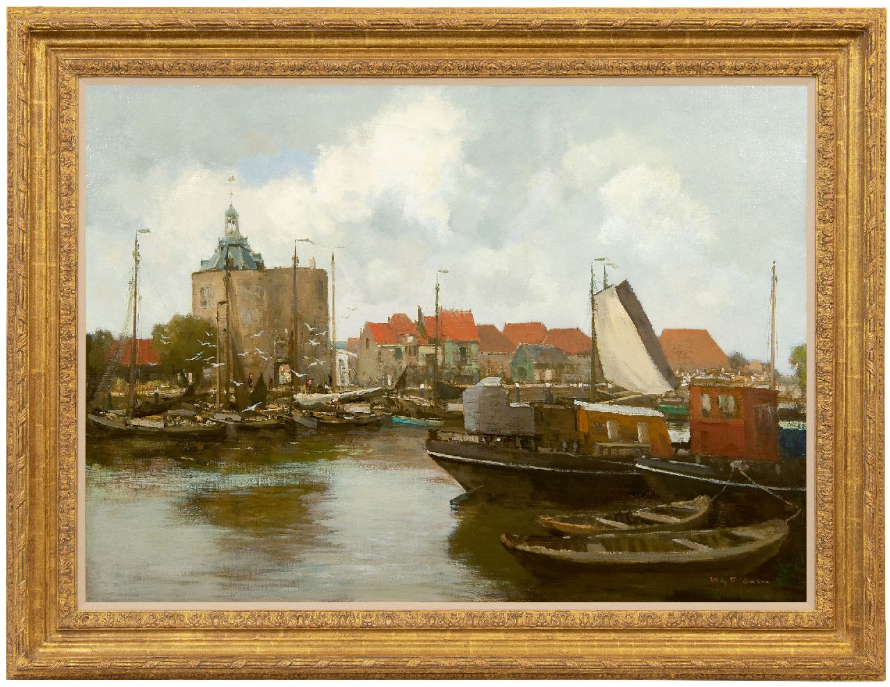 Jansen W.G.F. | 'Willem' George Frederik Jansen | Schilderijen te koop aangeboden | De haven van Enkhuizen met de Drommedaris, olieverf op doek 71,8 x 99,3 cm, gesigneerd rechtsonder Jansen W.G.F. | 'Willem' George Frederik Jansen | Schilderijen te koop aangeboden | De haven van Enkhuizen met de Drommedaris, olieverf op doek 71,8 x 99,3 cm, gesigneerd rechtsonder