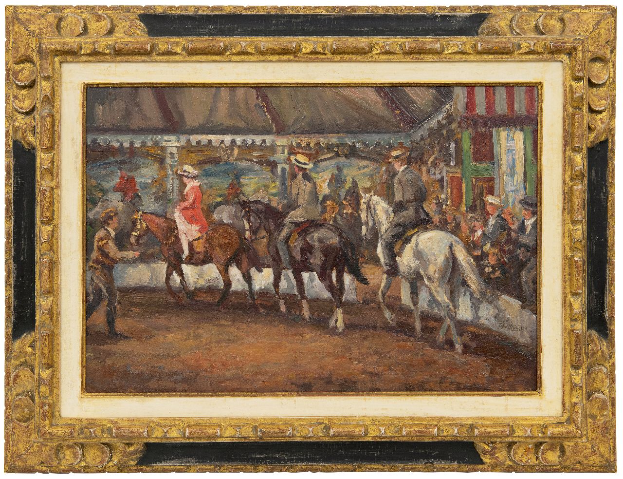 Haaren D.J. van | 'Dirk' Johannes van Haaren | Schilderijen te koop aangeboden | De hippodrome, olieverf op board 34,0 x 50,0 cm, gesigneerd rechtsonder Haaren D.J. van | 'Dirk' Johannes van Haaren | Schilderijen te koop aangeboden | De hippodrome, olieverf op board 34,0 x 50,0 cm, gesigneerd rechtsonder