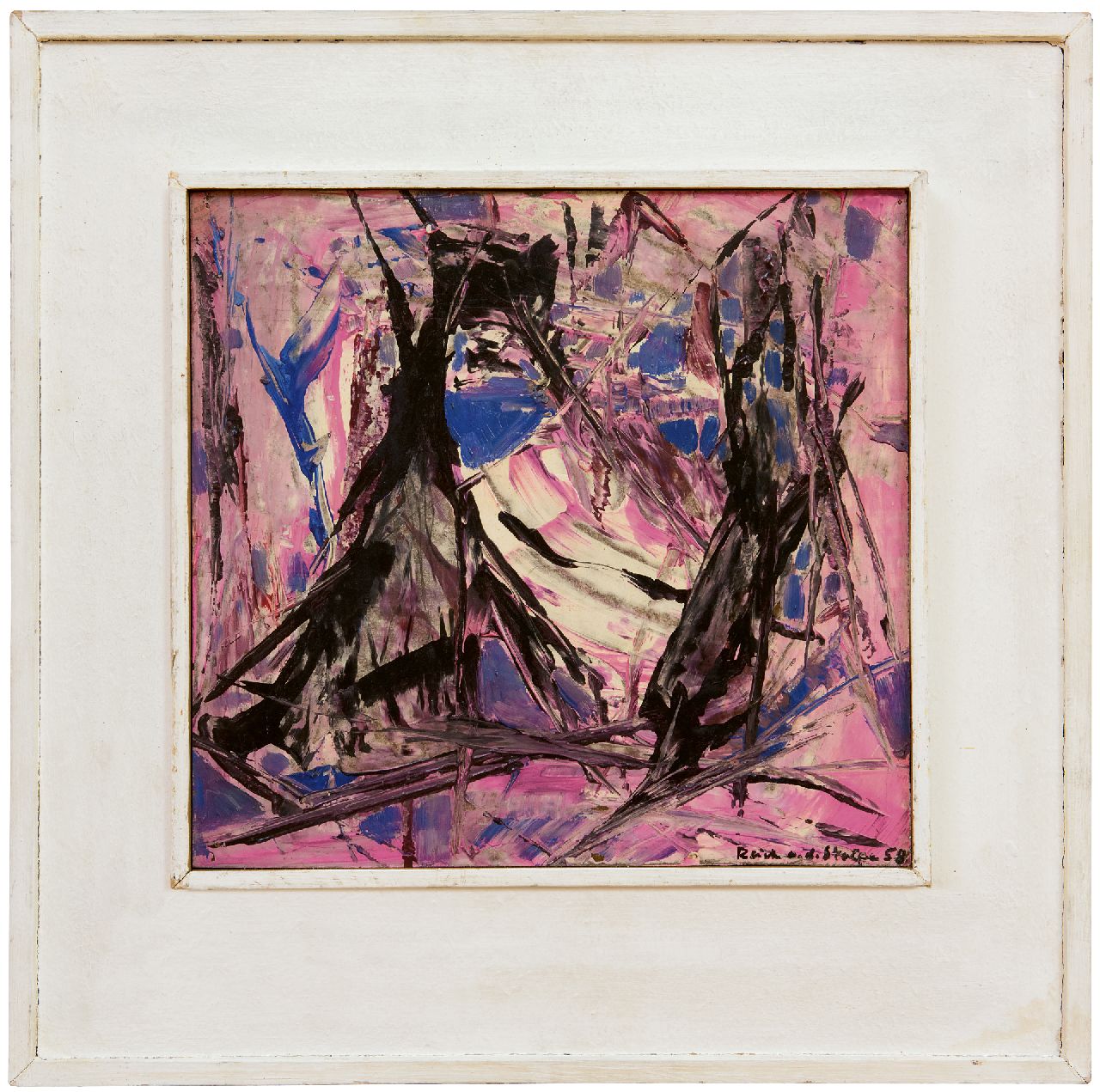 Reich an der Stolpe S. | Siegfried Reich an der Stolpe | Schilderijen te koop aangeboden | Violetter Raum, olieverf op fiberboard 29,9 x 32,0 cm, gesigneerd rechtsonder en gedateerd '58 Reich an der Stolpe S. | Siegfried Reich an der Stolpe | Schilderijen te koop aangeboden | Violetter Raum, olieverf op fiberboard 29,9 x 32,0 cm, gesigneerd rechtsonder en gedateerd '58