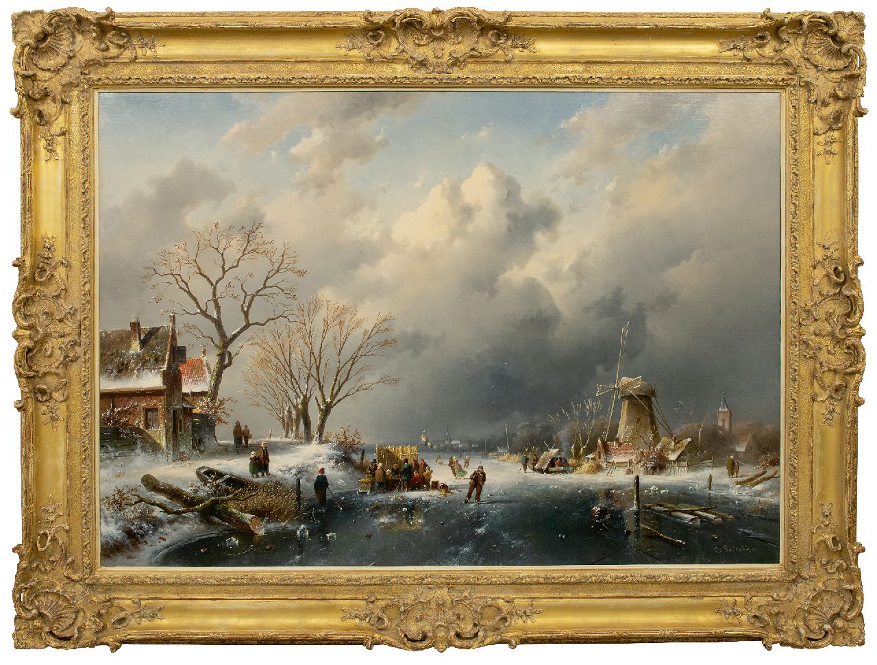 Leickert C.H.J. | 'Charles' Henri Joseph Leickert, Hollandse winter met koek en zopie, olieverf op doek 98,0 x 141,0 cm, gesigneerd rechtsonder en gedateerd 1862 Leickert C.H.J. | 'Charles' Henri Joseph Leickert, Hollandse winter met koek en zopie, olieverf op doek 98,0 x 141,0 cm, gesigneerd rechtsonder en gedateerd 1862