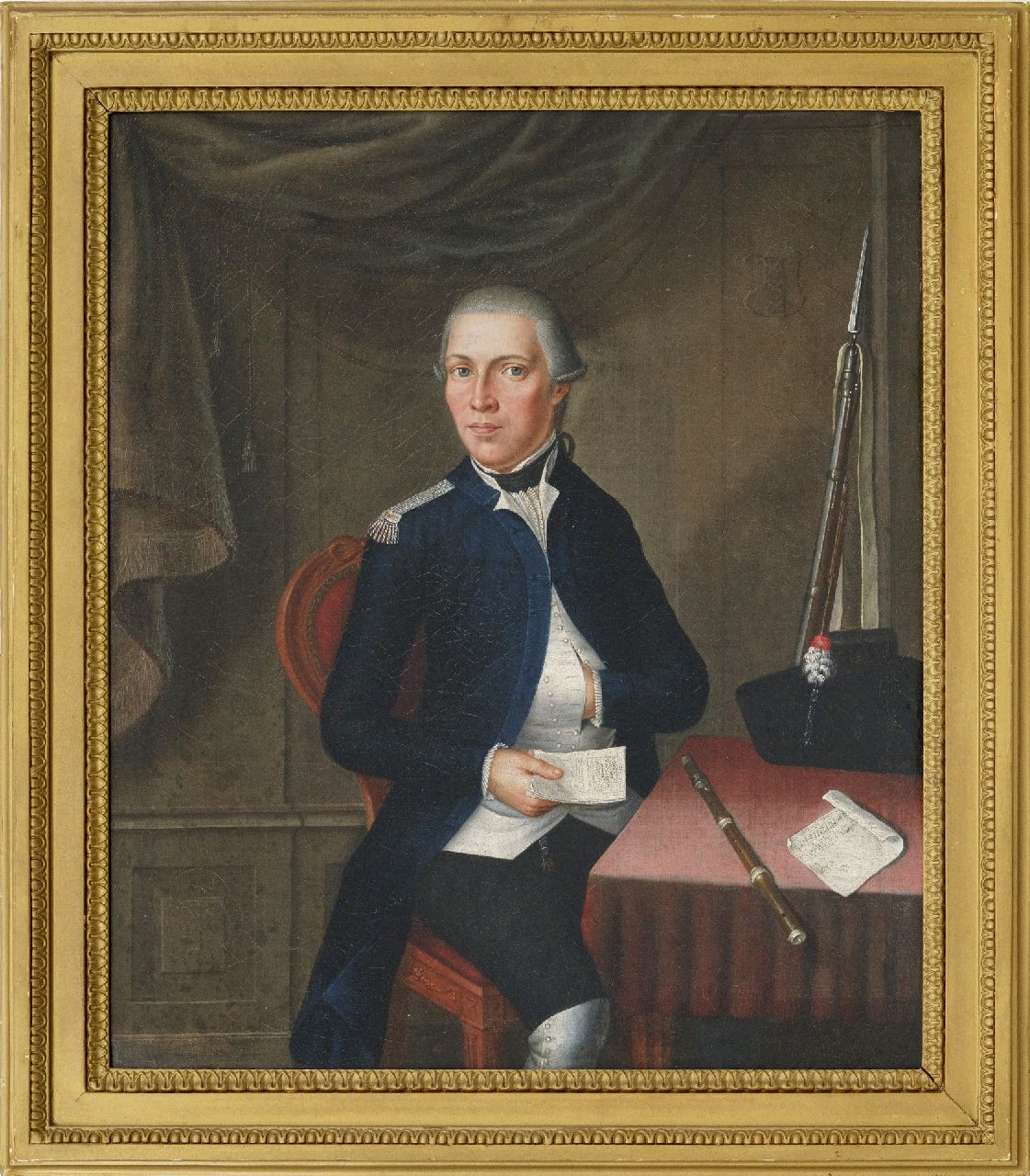 Fargue van Nieuwland I.L. la | Isaac Lodewijk la Fargue van Nieuwland, Amsterdamse patriot met 'de Post van den Neder-Rhijn' in de hand, olieverf op doek 48,1 x 41,3 cm, gedateerd 1788 Fargue van Nieuwland I.L. la | Isaac Lodewijk la Fargue van Nieuwland, Amsterdamse patriot met 'de Post van den Neder-Rhijn' in de hand, olieverf op doek 48,1 x 41,3 cm, gedateerd 1788