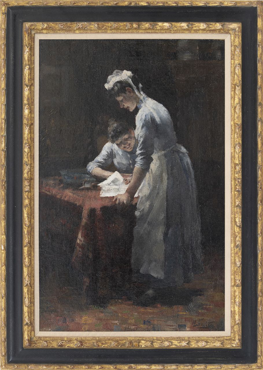 Smith H.  | Hobbe Smith, De dienstmeisjes, olieverf op doek 59,5 x 38,9 cm, gesigneerd rechtsonder en gedateerd '99