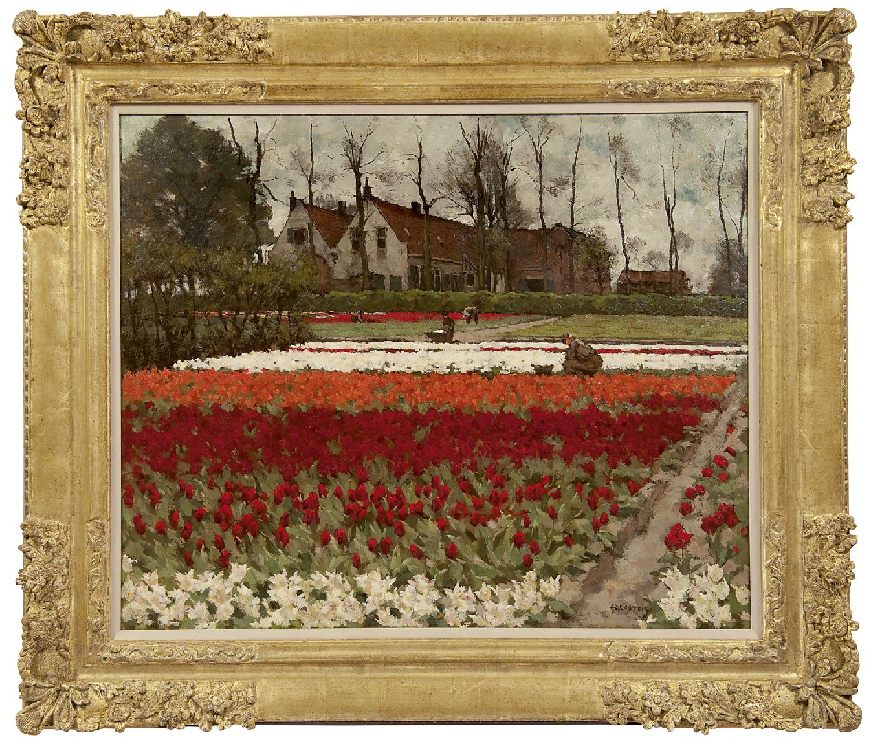 Koster A.L. | Anton Louis 'Anton' Koster, Hyacinten- en tulpenvelden, Overveen, olieverf op doek 60,0 x 73,2 cm, gesigneerd rechtsonder Koster A.L. | Anton Louis 'Anton' Koster, Hyacinten- en tulpenvelden, Overveen, olieverf op doek 60,0 x 73,2 cm, gesigneerd rechtsonder