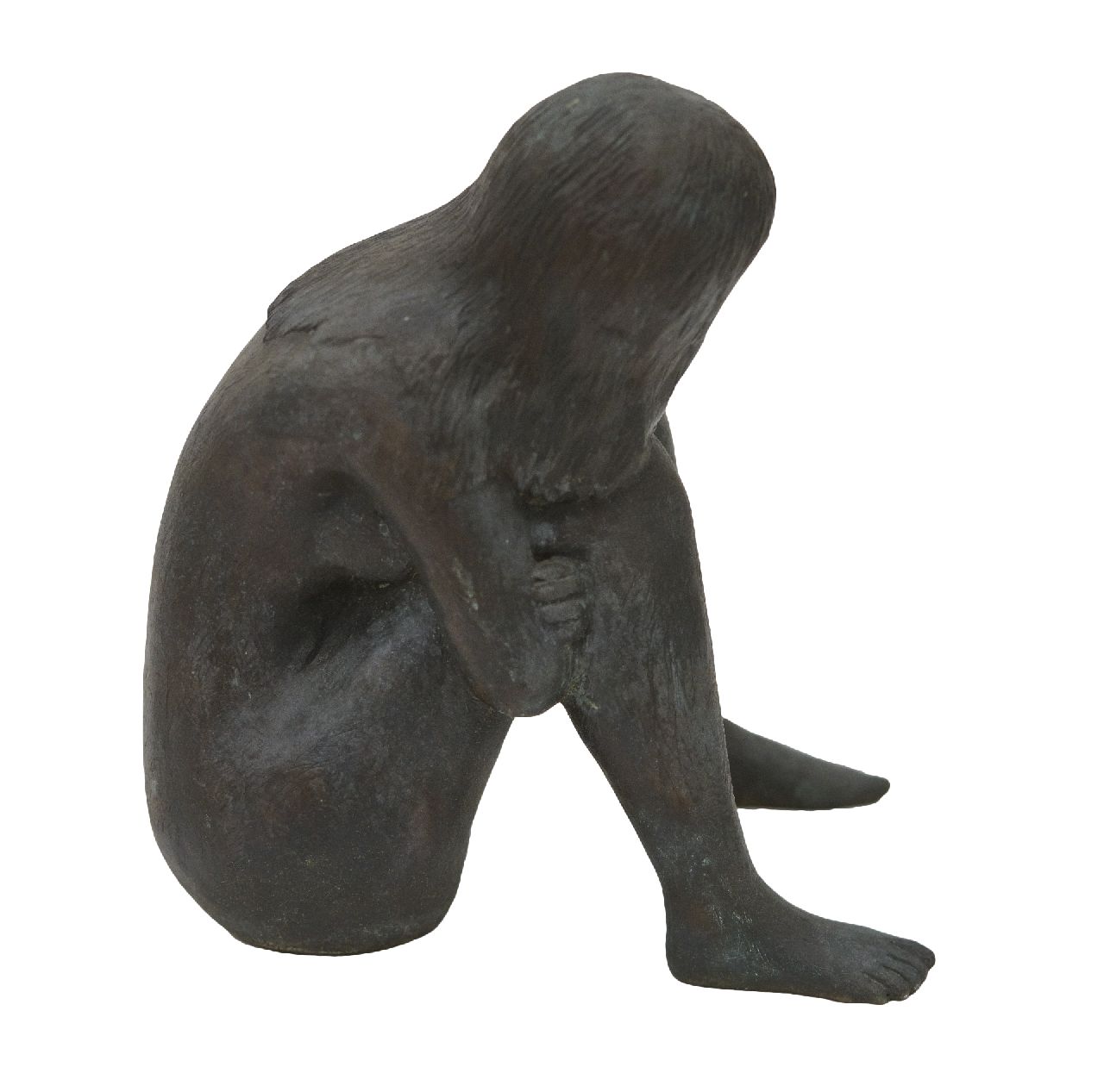 Moser K.  | Kurt Moser, Melancholie, brons 31,7 x 19,4 cm, gesigneerd op de rand met monogram en te dateren ca. 1976