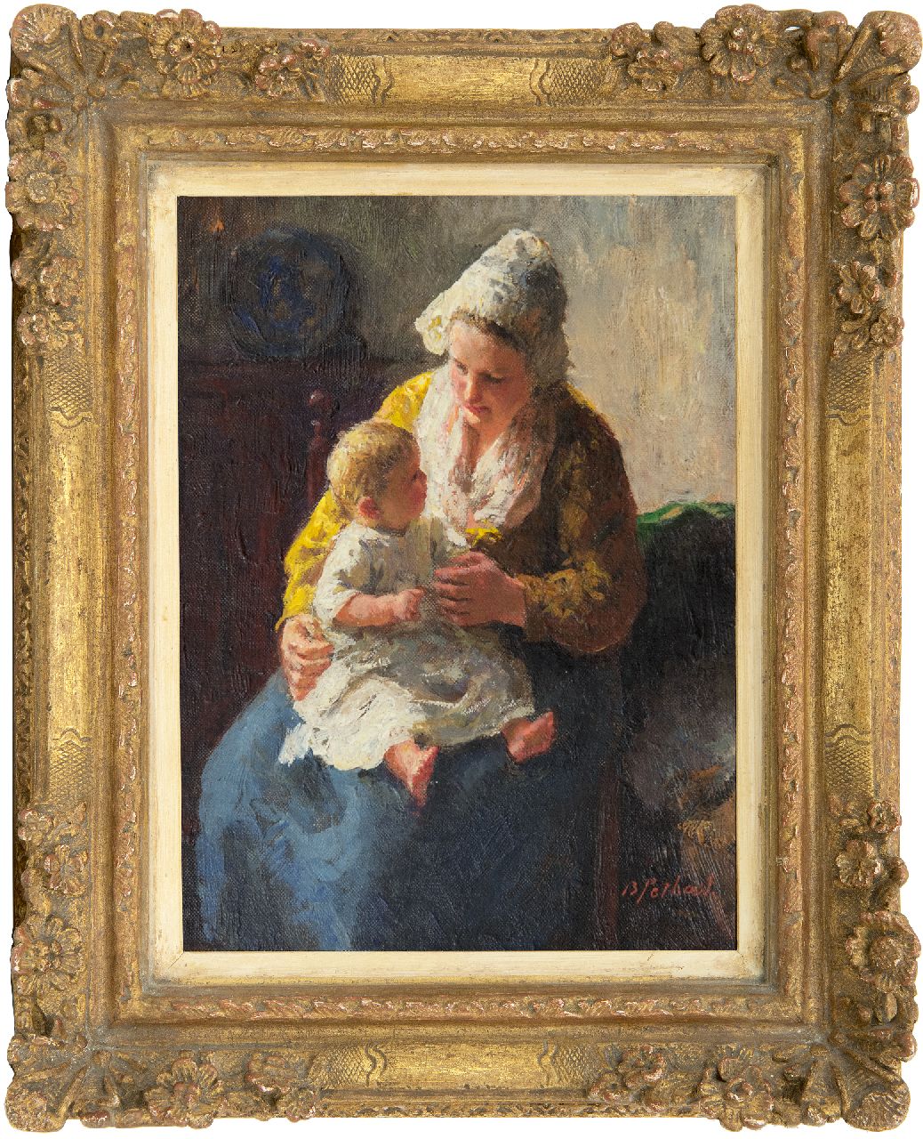Pothast B.J.C. | 'Bernard' Jean Corneille Pothast, Moeder en kind, olieverf op doek 25,1 x 18,9 cm, gesigneerd rechtsonder Pothast B.J.C. | 'Bernard' Jean Corneille Pothast, Moeder en kind, olieverf op doek 25,1 x 18,9 cm, gesigneerd rechtsonder