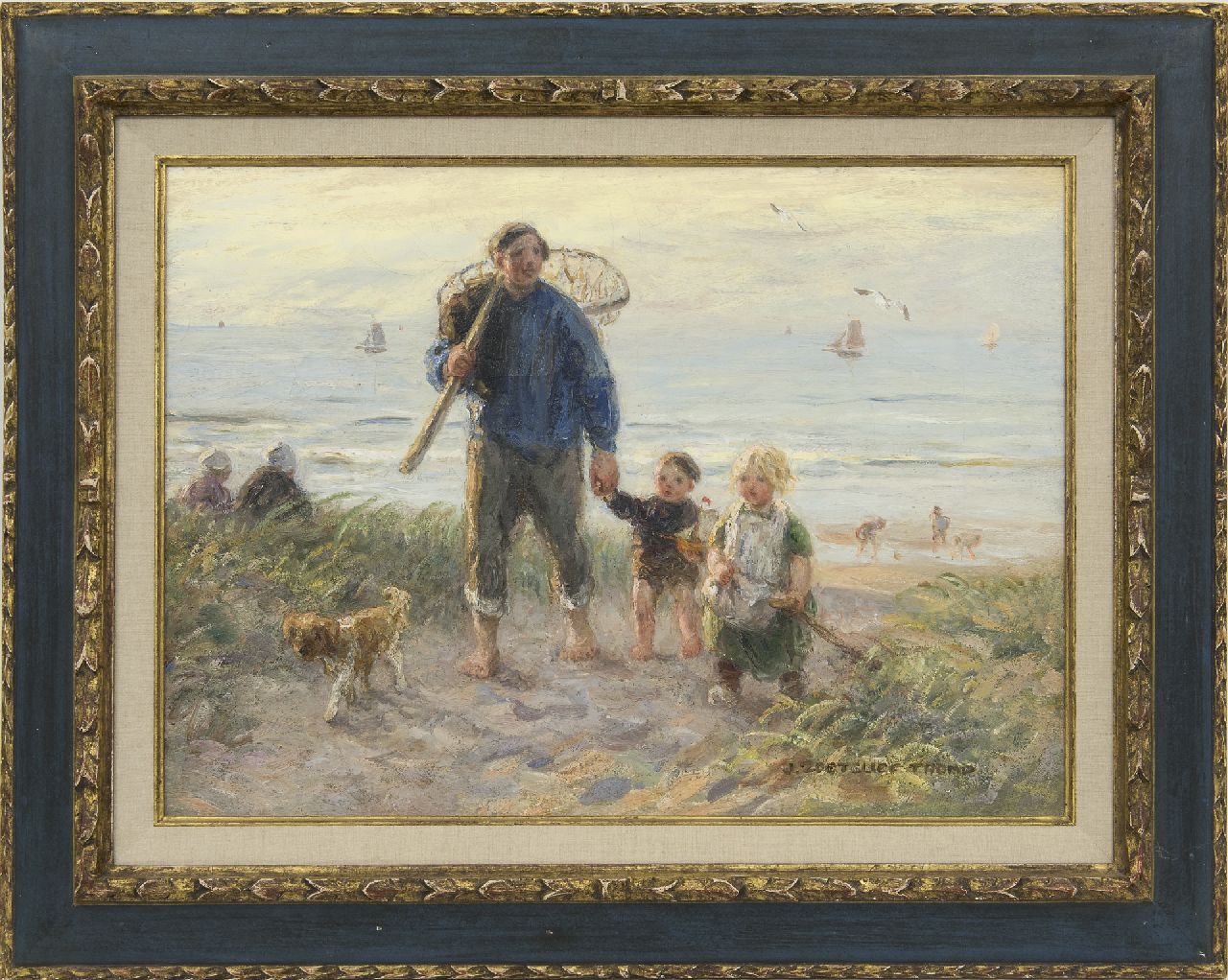 Zoetelief Tromp J. | Johannes 'Jan' Zoetelief Tromp | Schilderijen te koop aangeboden | Door de duinen huiswaarts, olieverf op doek 41,0 x 56,2 cm, gesigneerd rechtsonder Zoetelief Tromp J. | Johannes 'Jan' Zoetelief Tromp | Schilderijen te koop aangeboden | Door de duinen huiswaarts, olieverf op doek 41,0 x 56,2 cm, gesigneerd rechtsonder
