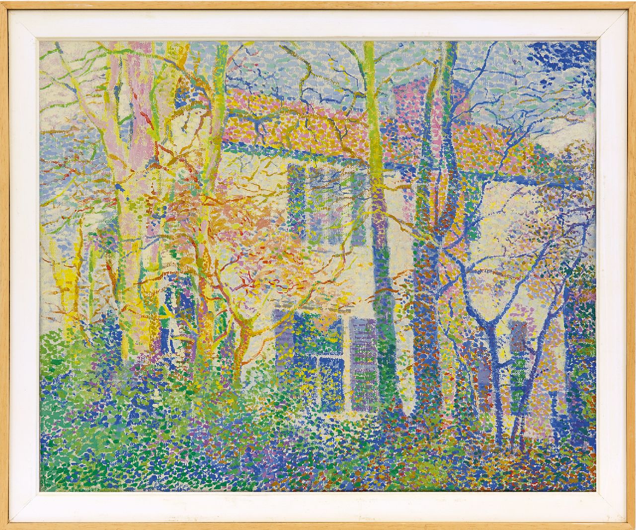 Boer H. de | Hessel de Boer | Schilderijen te koop aangeboden | Haags herenhuis in de zomer, olieverf op doek 32,0 x 39,9 cm Boer H. de | Hessel de Boer | Schilderijen te koop aangeboden | Haags herenhuis in de zomer, olieverf op doek 32,0 x 39,9 cm