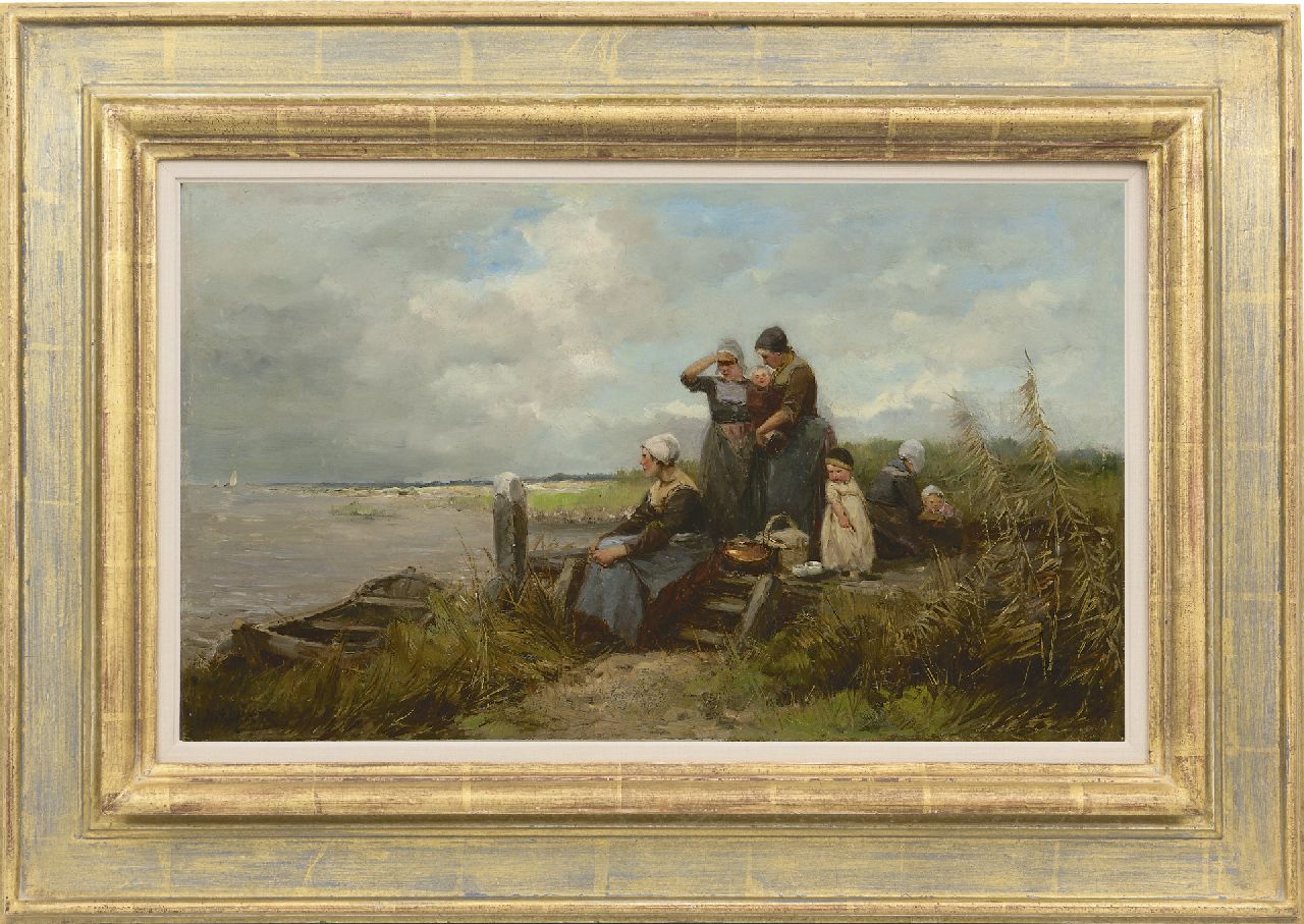 Kate J.M. ten | Johannes Marius ten Kate | Schilderijen te koop aangeboden | Op de uitkijk, olieverf op paneel 29,1 x 48,8 cm, gesigneerd linksonder Kate J.M. ten | Johannes Marius ten Kate | Schilderijen te koop aangeboden | Op de uitkijk, olieverf op paneel 29,1 x 48,8 cm, gesigneerd linksonder