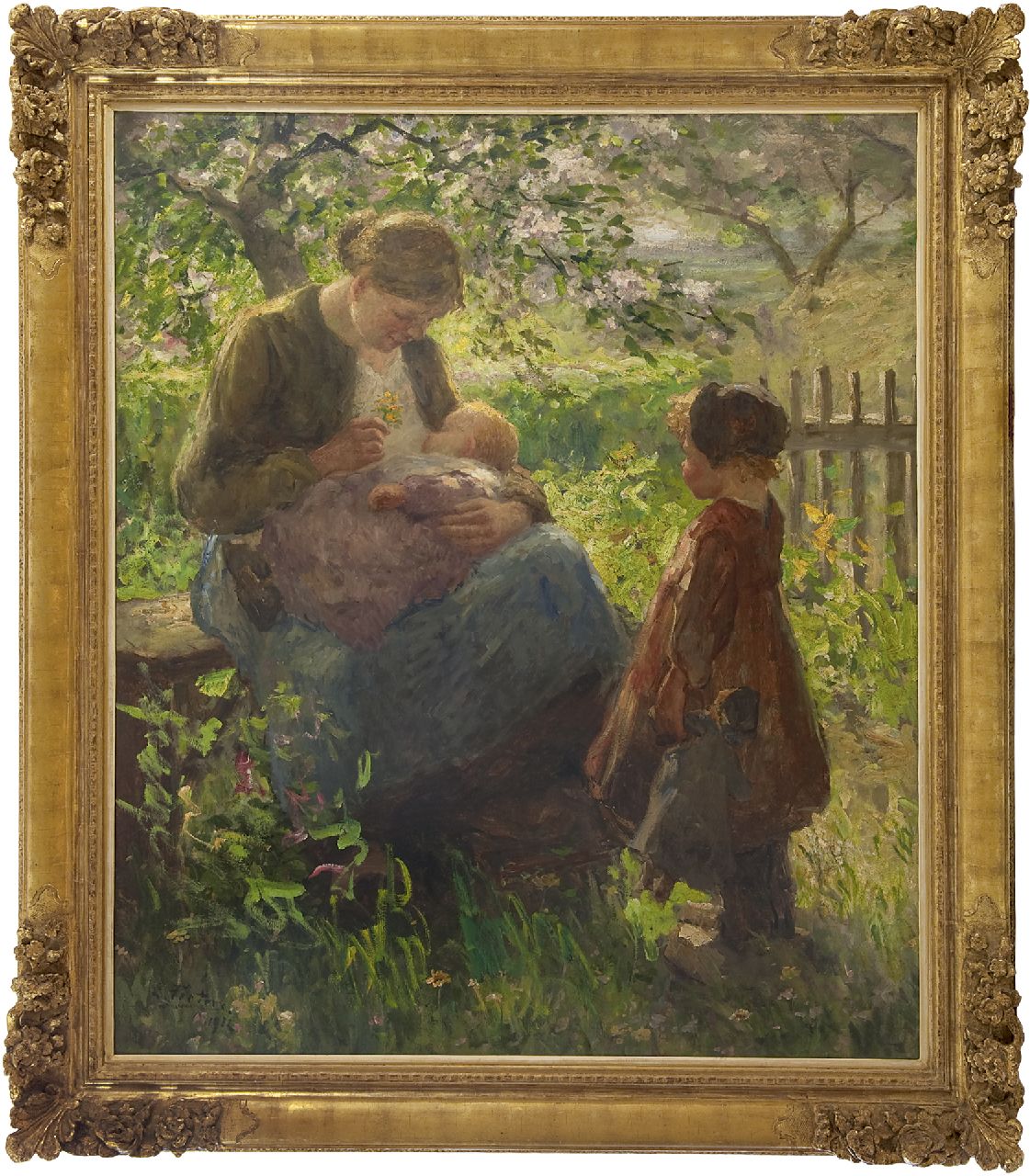 Pieters E. | Evert Pieters, Lente in Laren, olieverf op doek 130,7 x 112,8 cm, gesigneerd linksonder en gedateerd 1912 Pieters E. | Evert Pieters, Lente in Laren, olieverf op doek 130,7 x 112,8 cm, gesigneerd linksonder en gedateerd 1912