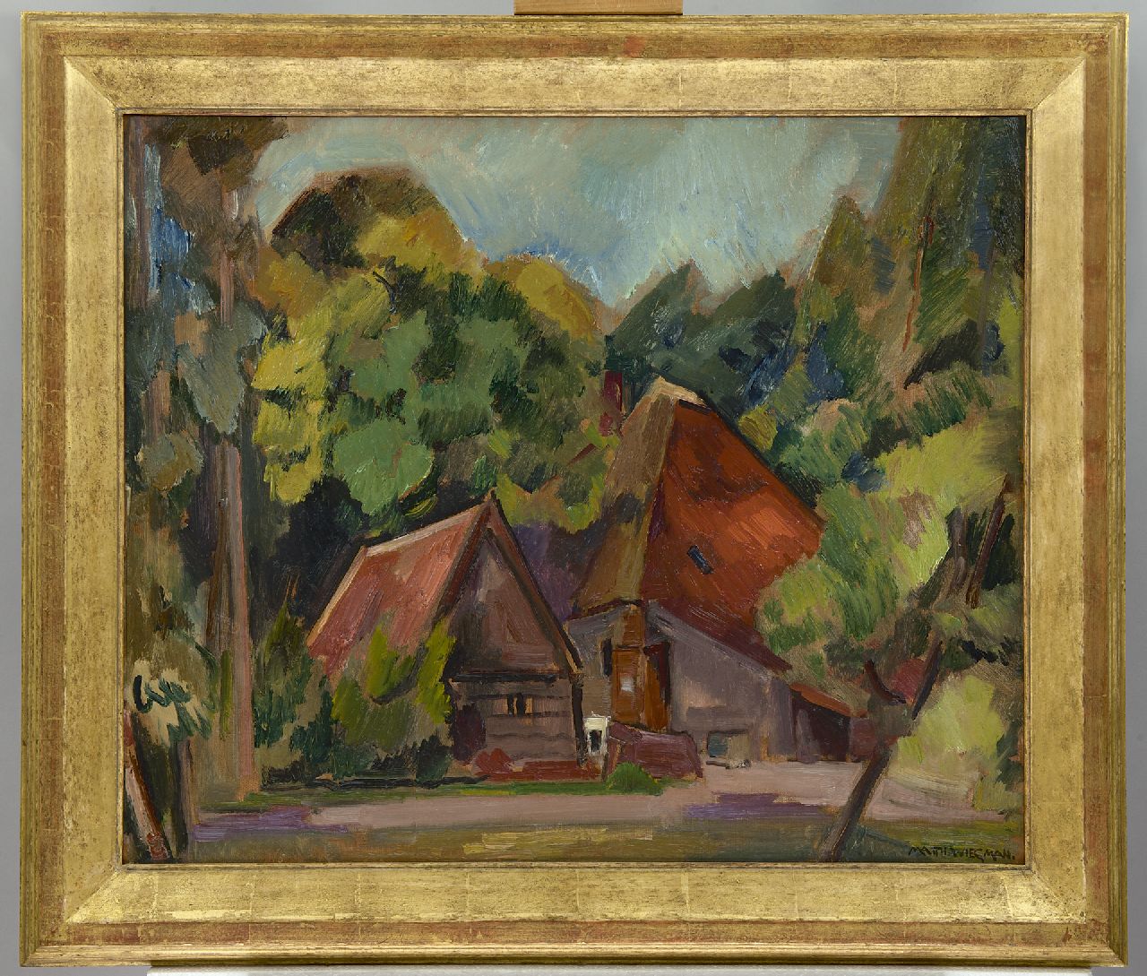 Wiegman M.J.M.  | Mattheus Johannes Marie 'Matthieu' Wiegman, Boerderij, olieverf op doek 54,3 x 65,3 cm, gesigneerd rechtsonder
