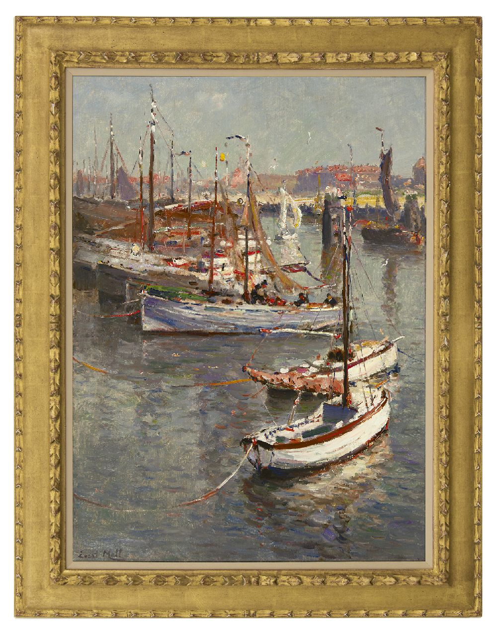 Moll E.  | Evert Moll, Havengezicht Scheveningen, olieverf op doek 80,4 x 60,3 cm, gesigneerd linksonder