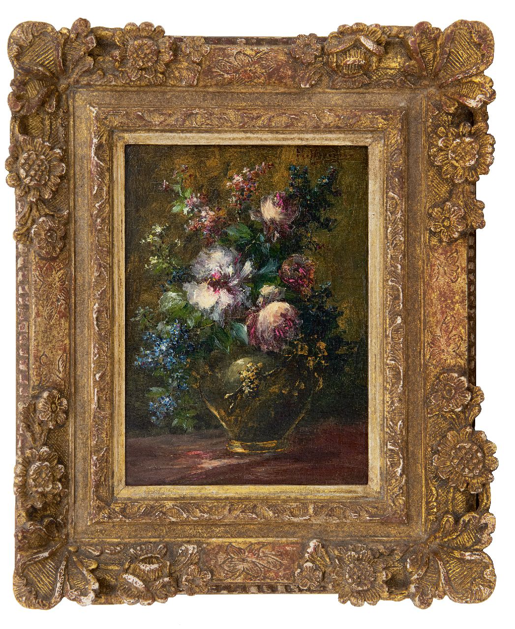 Hendrickx M.A.  | Michel Antoine Hendrickx, Bloemstilleven, olieverf op paneel 23,3 x 16,8 cm, gesigneerd rechtsboven