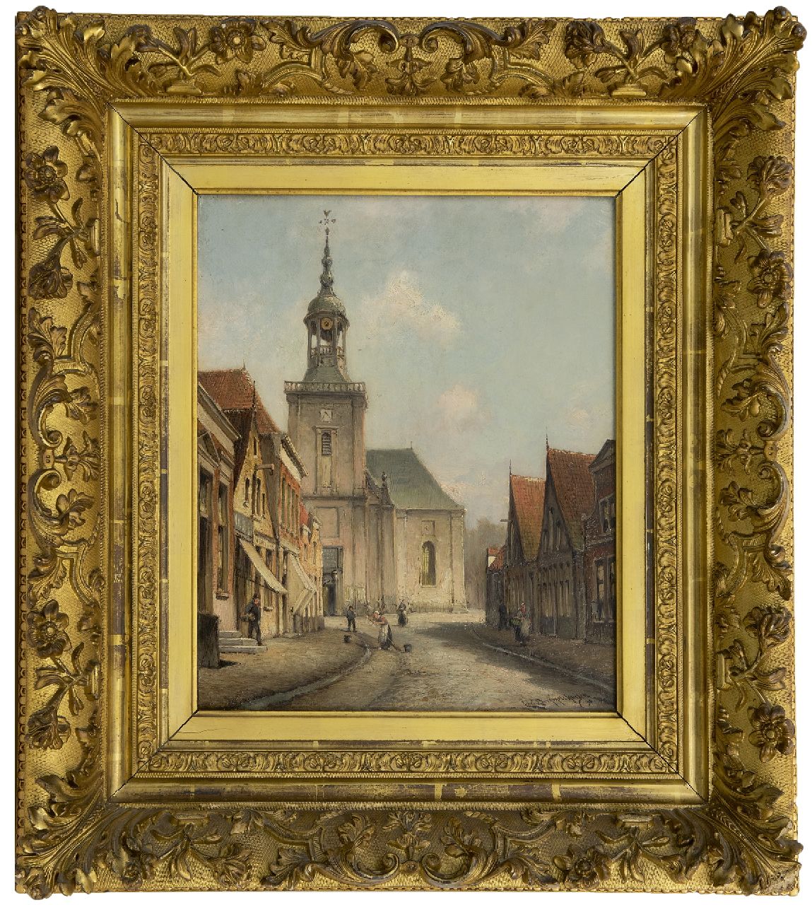 Dommelshuizen C.C. | Cornelis Christiaan Dommelshuizen, Gezicht op de Kerkstraat, Almelo, olieverf op doek 38,6 x 31,5 cm, gesigneerd rechtsonder en gedateerd '98 Dommelshuizen C.C. | Cornelis Christiaan Dommelshuizen, Gezicht op de Kerkstraat, Almelo, olieverf op doek 38,6 x 31,5 cm, gesigneerd rechtsonder en gedateerd '98