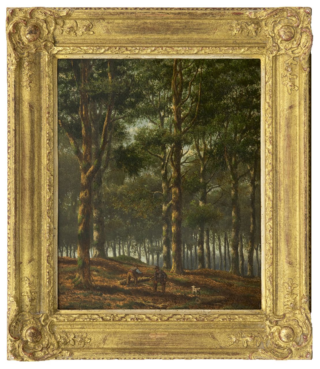 Mendes da Costa S.H. | Samuel Henri Mendes da Costa | Schilderijen te koop aangeboden | Bosgezicht met houtvesters, olieverf op paneel 34,6 x 28,3 cm, gesigneerd linksonder Mendes da Costa S.H. | Samuel Henri Mendes da Costa | Schilderijen te koop aangeboden | Bosgezicht met houtvesters, olieverf op paneel 34,6 x 28,3 cm, gesigneerd linksonder