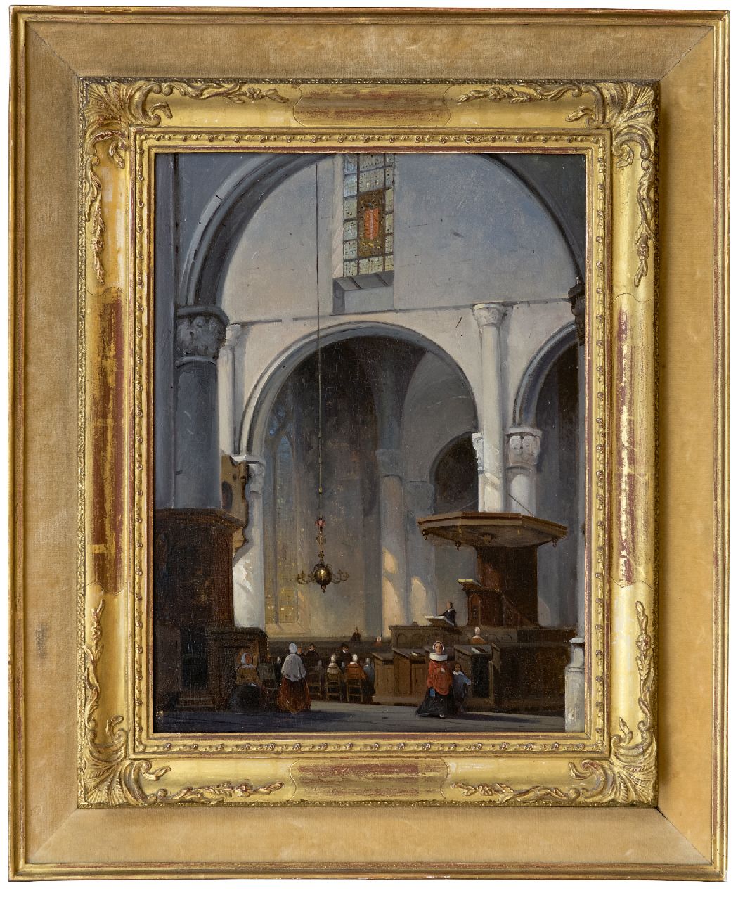 Laar J.H. van de | Jan Hendrik van de Laar | Schilderijen te koop aangeboden | Kerkinterieur, olieverf op paneel 36,9 x 27,9 cm Laar J.H. van de | Jan Hendrik van de Laar | Schilderijen te koop aangeboden | Kerkinterieur, olieverf op paneel 36,9 x 27,9 cm