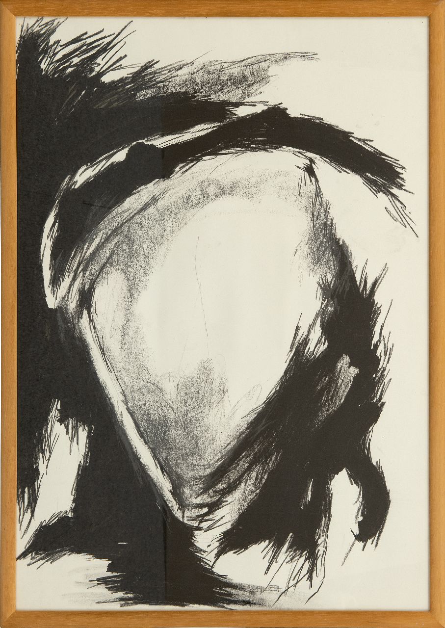 Hepper C.  | Carol Hepper | Aquarellen en tekeningen te koop aangeboden | Untitled, potlood, houtskool en gouache op papier 74,5 x 55,0 cm, gesigneerd middenonder en gedateerd '87