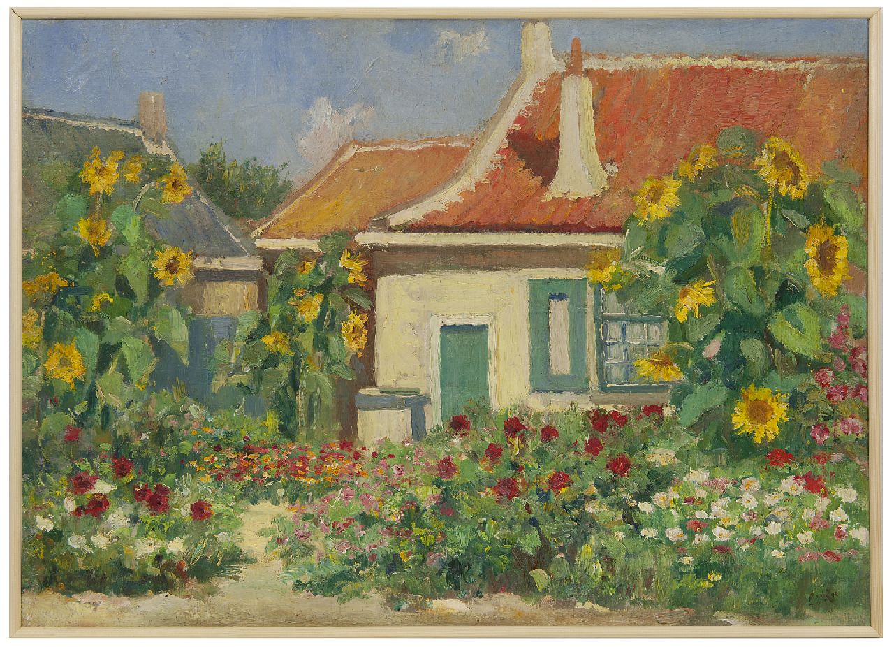 Zee A. van der | Abraham van der Zee, Bloementuin in de zomer, olieverf op doek 50,3 x 70,3 cm, gesigneerd rechtsonder