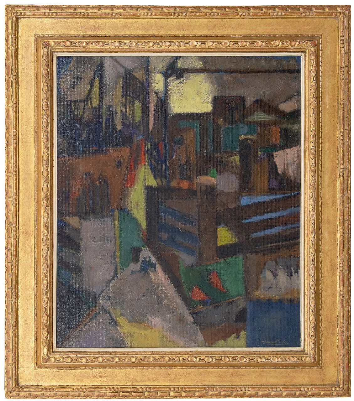 Koelen G.H.  | Gerhardus Hendrikus 'Gerard' Koelen | Schilderijen te koop aangeboden | Uitzicht over daken, olieverf op board 70,3 x 59,2 cm, gesigneerd rechtsonder