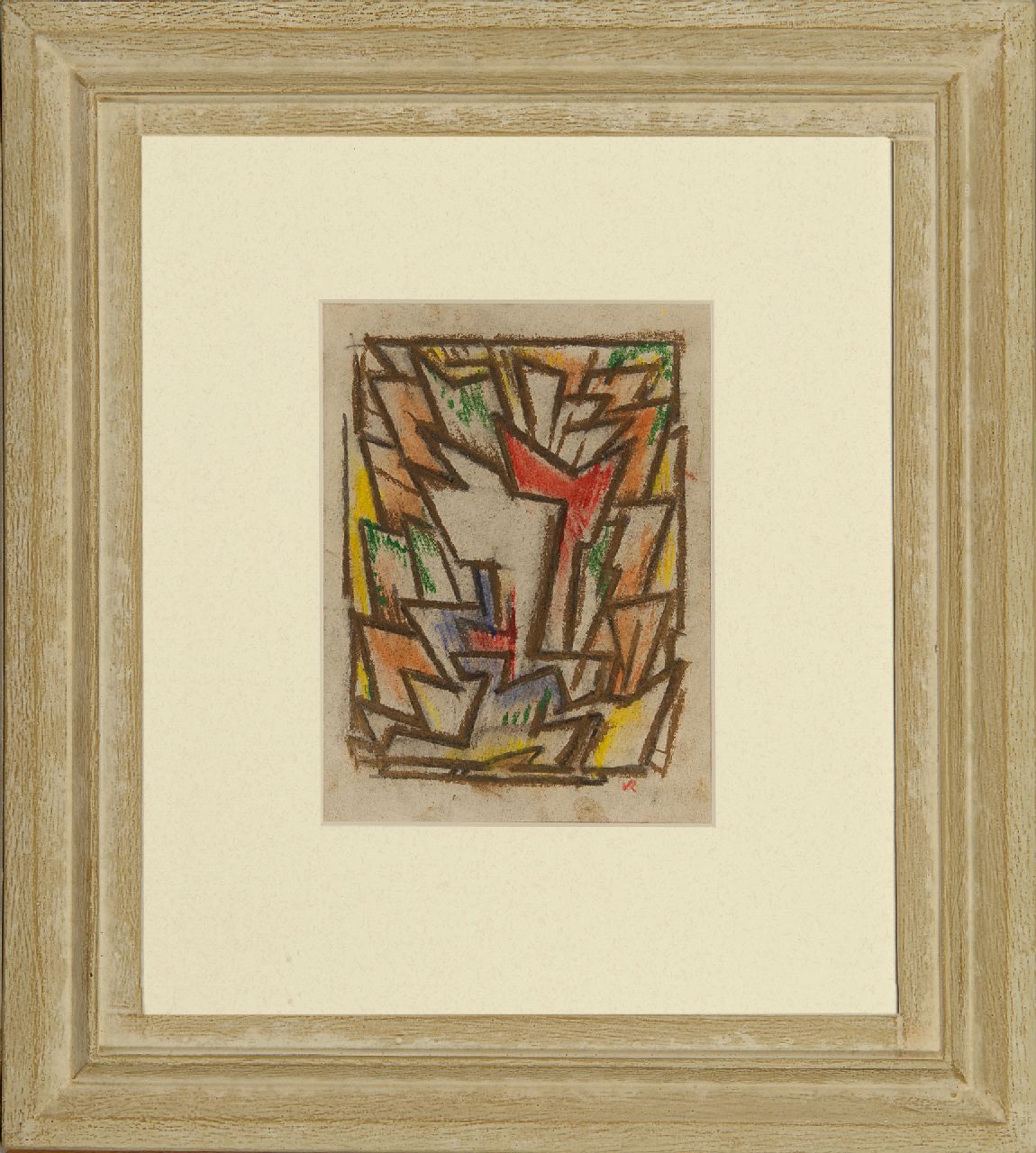Rees O. van | Otto van Rees | Aquarellen en tekeningen te koop aangeboden | Compositie, krijt op papier 17,5 x 14,5 cm, gesigneerd rechtsonder met monogram Rees O. van | Otto van Rees | Aquarellen en tekeningen te koop aangeboden | Compositie, krijt op papier 17,5 x 14,5 cm, gesigneerd rechtsonder met monogram