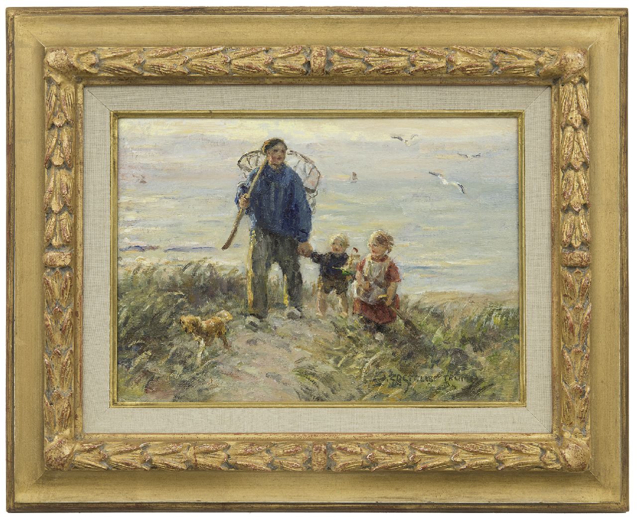 Zoetelief Tromp J. | Johannes 'Jan' Zoetelief Tromp, Huiswaarts door de duinen, olieverf op doek 25,5 x 35,7 cm, gesigneerd rechtsonder Zoetelief Tromp J. | Johannes 'Jan' Zoetelief Tromp, Huiswaarts door de duinen, olieverf op doek 25,5 x 35,7 cm, gesigneerd rechtsonder