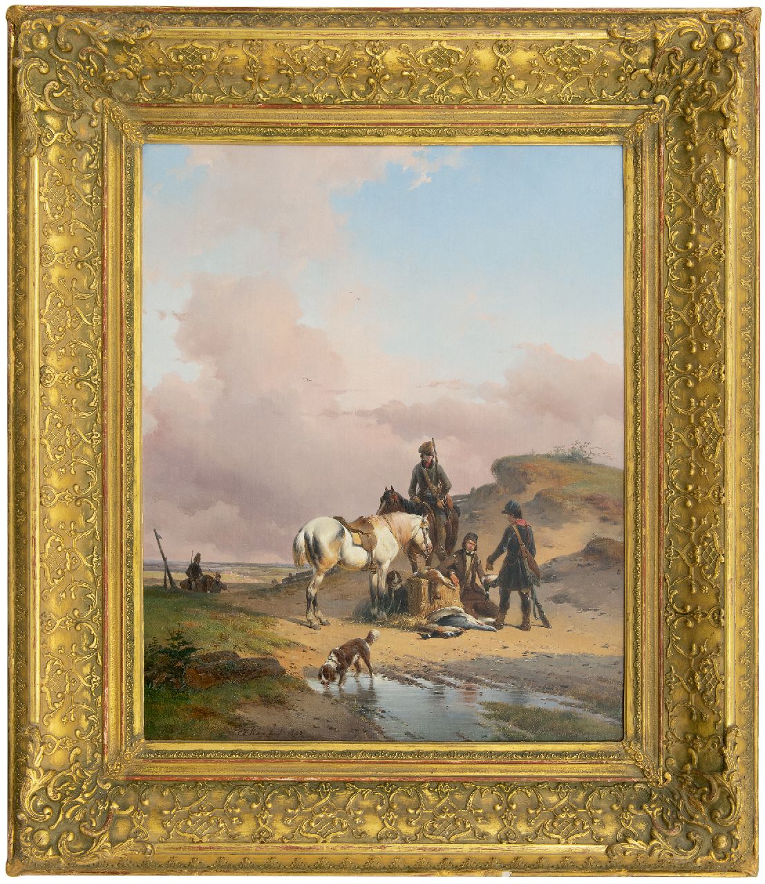 Moerenhout J.J. | Josephus Jodocus 'Joseph' Moerenhout | Schilderijen te koop aangeboden | Na de jacht, olieverf op doek 65,8 x 53,3 cm, gesigneerd links van het midden. en gedateerd 1840 Moerenhout J.J. | Josephus Jodocus 'Joseph' Moerenhout | Schilderijen te koop aangeboden | Na de jacht, olieverf op doek 65,8 x 53,3 cm, gesigneerd links van het midden. en gedateerd 1840