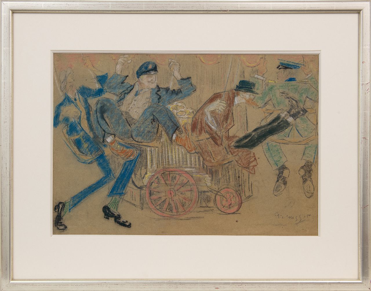 Grauss G.H. | Gerardus Hendrik 'Geert' Grauss | Aquarellen en tekeningen te koop aangeboden | Samen in de zweefmolen, pastel op papier 43,0 x 63,0 cm, gesigneerd rechtsonder en gedateerd '15 Grauss G.H. | Gerardus Hendrik 'Geert' Grauss | Aquarellen en tekeningen te koop aangeboden | Samen in de zweefmolen, pastel op papier 43,0 x 63,0 cm, gesigneerd rechtsonder en gedateerd '15