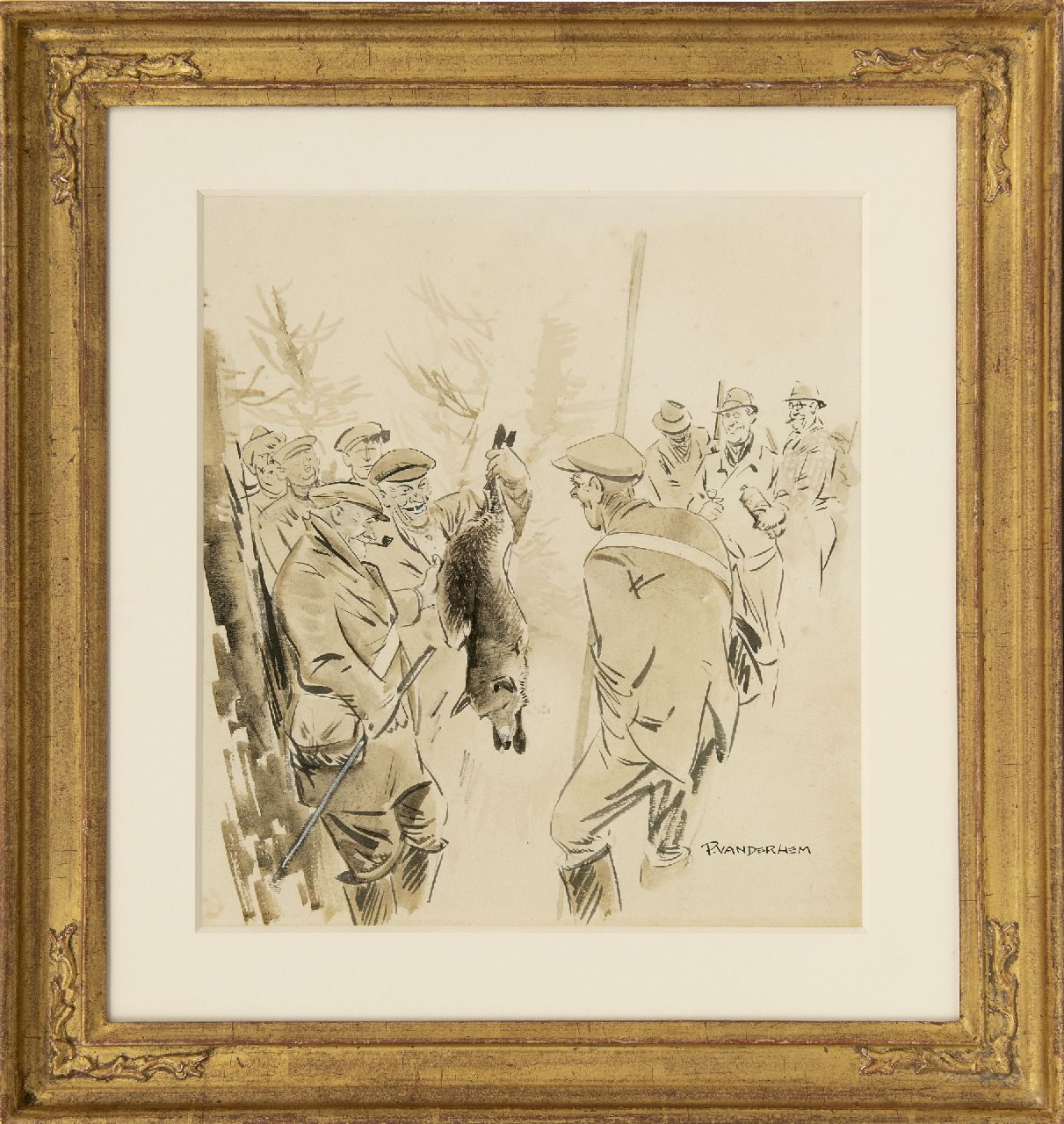 Hem P. van der | Pieter 'Piet' van der Hem, 'Een flinke jongen', pen, penseel en inkt op papier 23,6 x 21,6 cm, gesigneerd rechtsonder Hem P. van der | Pieter 'Piet' van der Hem, 'Een flinke jongen', pen, penseel en inkt op papier 23,6 x 21,6 cm, gesigneerd rechtsonder