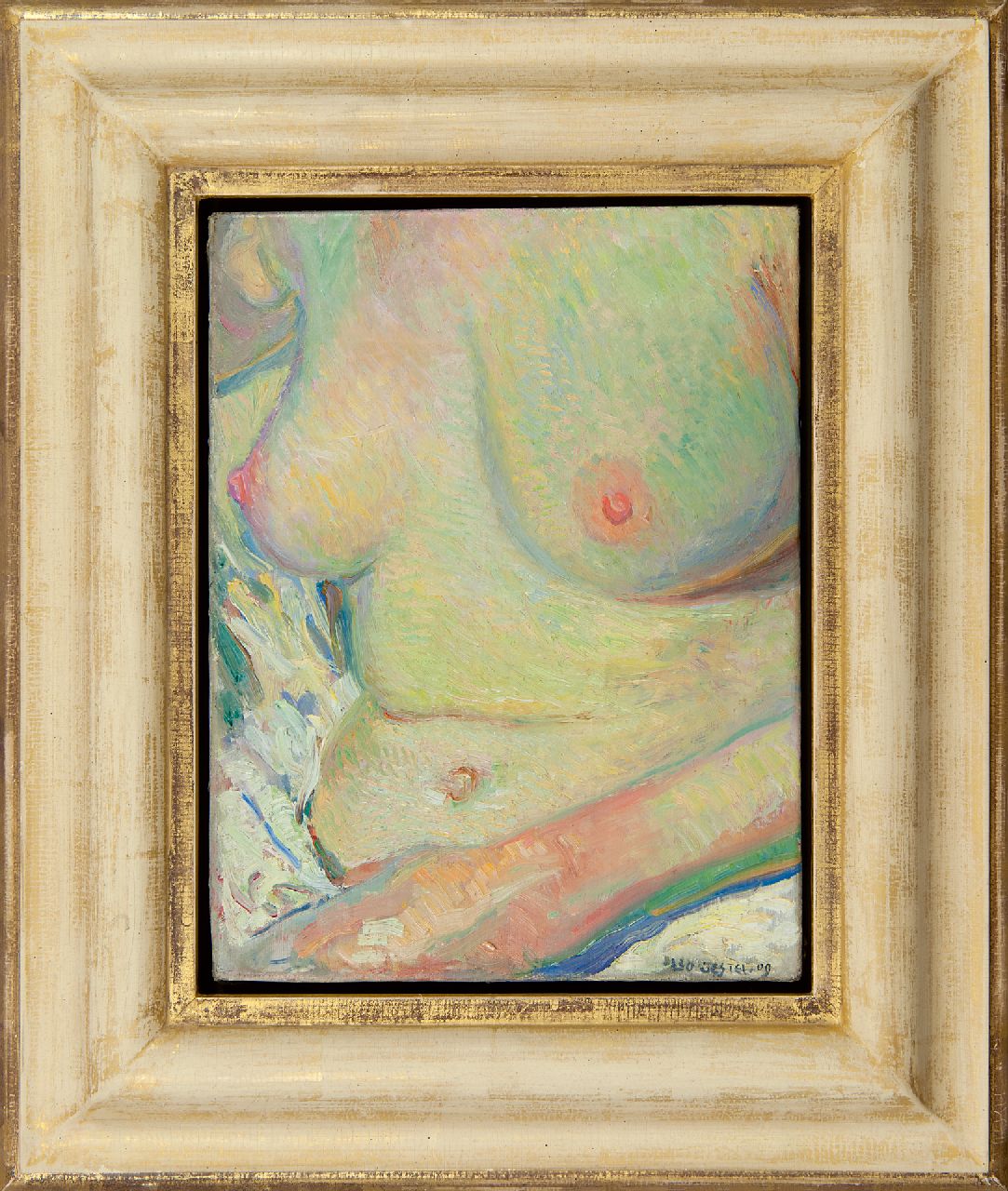 Gestel L. | Leendert 'Leo' Gestel | Schilderijen te koop aangeboden | Vrouw, zittend in bad, olieverf op doek 33,5 x 25,6 cm, gesigneerd rechtsonder en gedateerd '09 Gestel L. | Leendert 'Leo' Gestel | Schilderijen te koop aangeboden | Vrouw, zittend in bad, olieverf op doek 33,5 x 25,6 cm, gesigneerd rechtsonder en gedateerd '09
