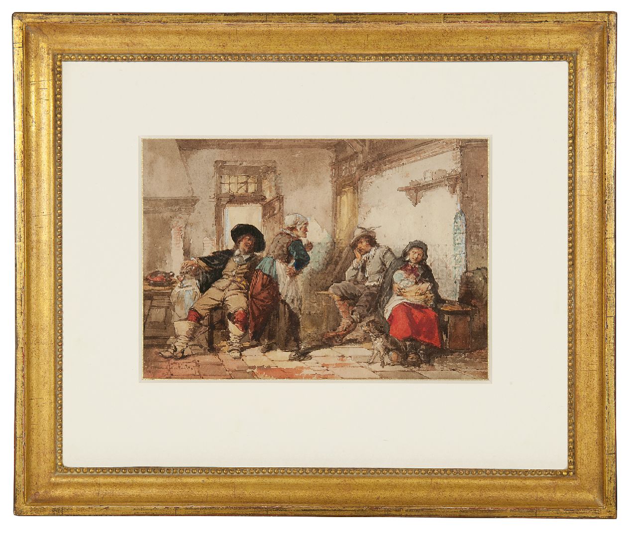 Kate H.F.C. ten | 'Herman' Frederik Carel ten Kate | Aquarellen en tekeningen te koop aangeboden | De rijke klant, aquarel op papier 17,6 x 25,2 cm, gesigneerd linksonder