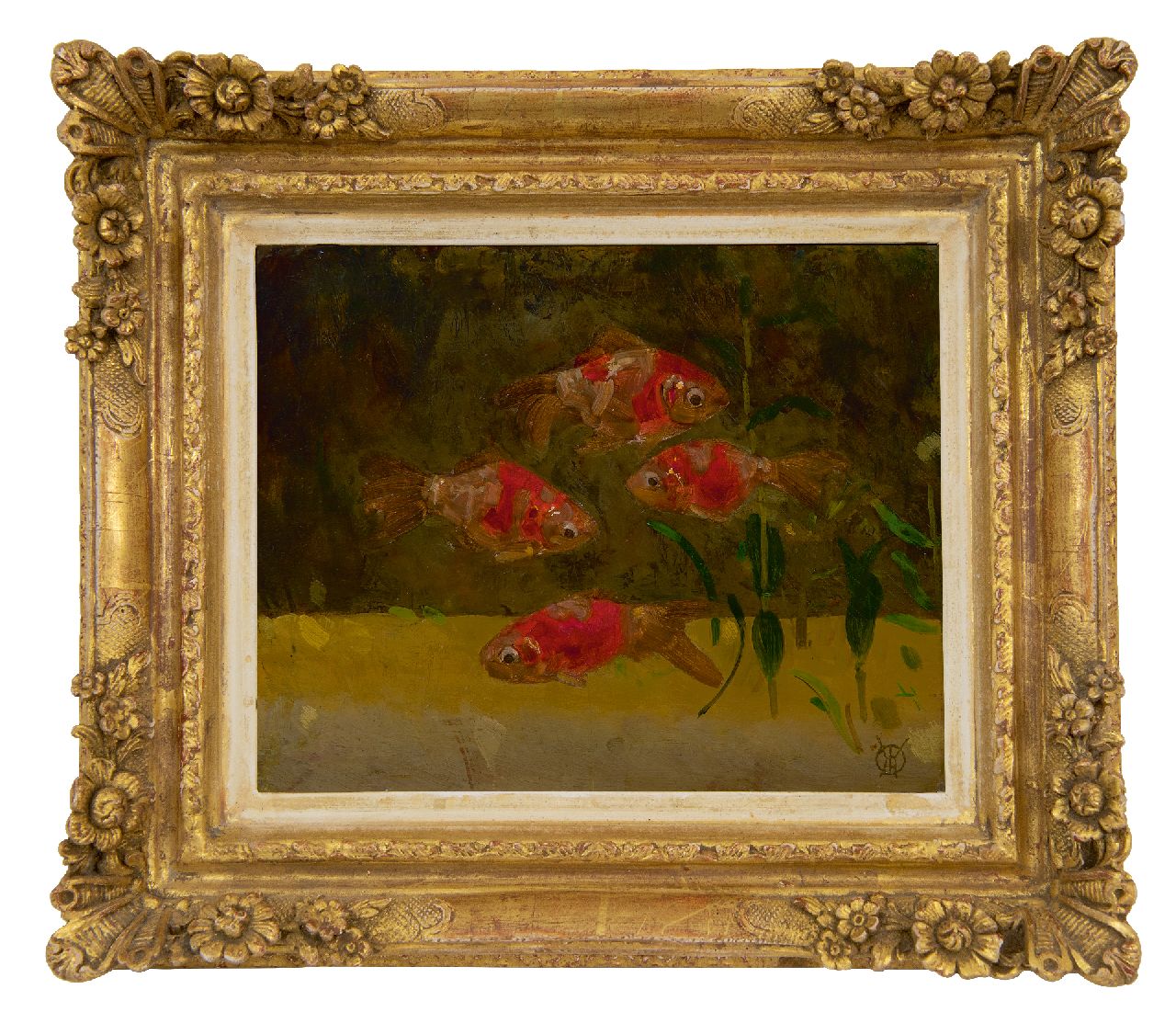 Dijsselhof G.W. | Gerrit Willem Dijsselhof, Sluierstaarten, olieverf op paneel 17,6 x 21,9 cm, gesigneerd rechtsonder met monogram Dijsselhof G.W. | Gerrit Willem Dijsselhof, Sluierstaarten, olieverf op paneel 17,6 x 21,9 cm, gesigneerd rechtsonder met monogram