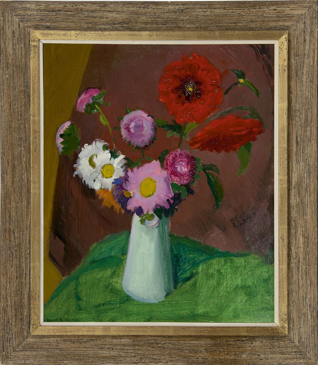 Kuijten H.J. | Henricus Johannes 'Harrie' Kuijten | Schilderijen te koop aangeboden | Bloemstilleven, olieverf op doek 60,3 x 50,2 cm, gesigneerd linksonder en gedateerd '25 Kuijten H.J. | Henricus Johannes 'Harrie' Kuijten | Schilderijen te koop aangeboden | Bloemstilleven, olieverf op doek 60,3 x 50,2 cm, gesigneerd linksonder en gedateerd '25