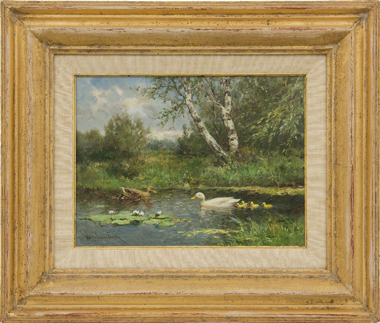 Artz C.D.L.  | 'Constant' David Ludovic Artz, De tegemoetkoming in de sloot, olieverf op paneel 18,2 x 24,1 cm, gesigneerd linksonder