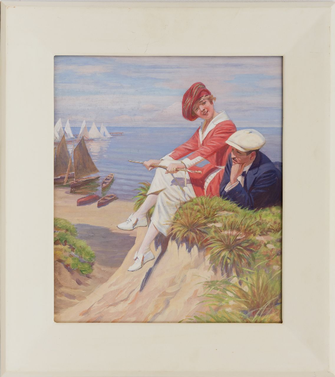 Köhler W. | Walter Köhler, Op het strand, gouache op papier 39,6 x 34,0 cm, te dateren ca. 1921 Köhler W. | Walter Köhler, Op het strand, gouache op papier 39,6 x 34,0 cm, te dateren ca. 1921