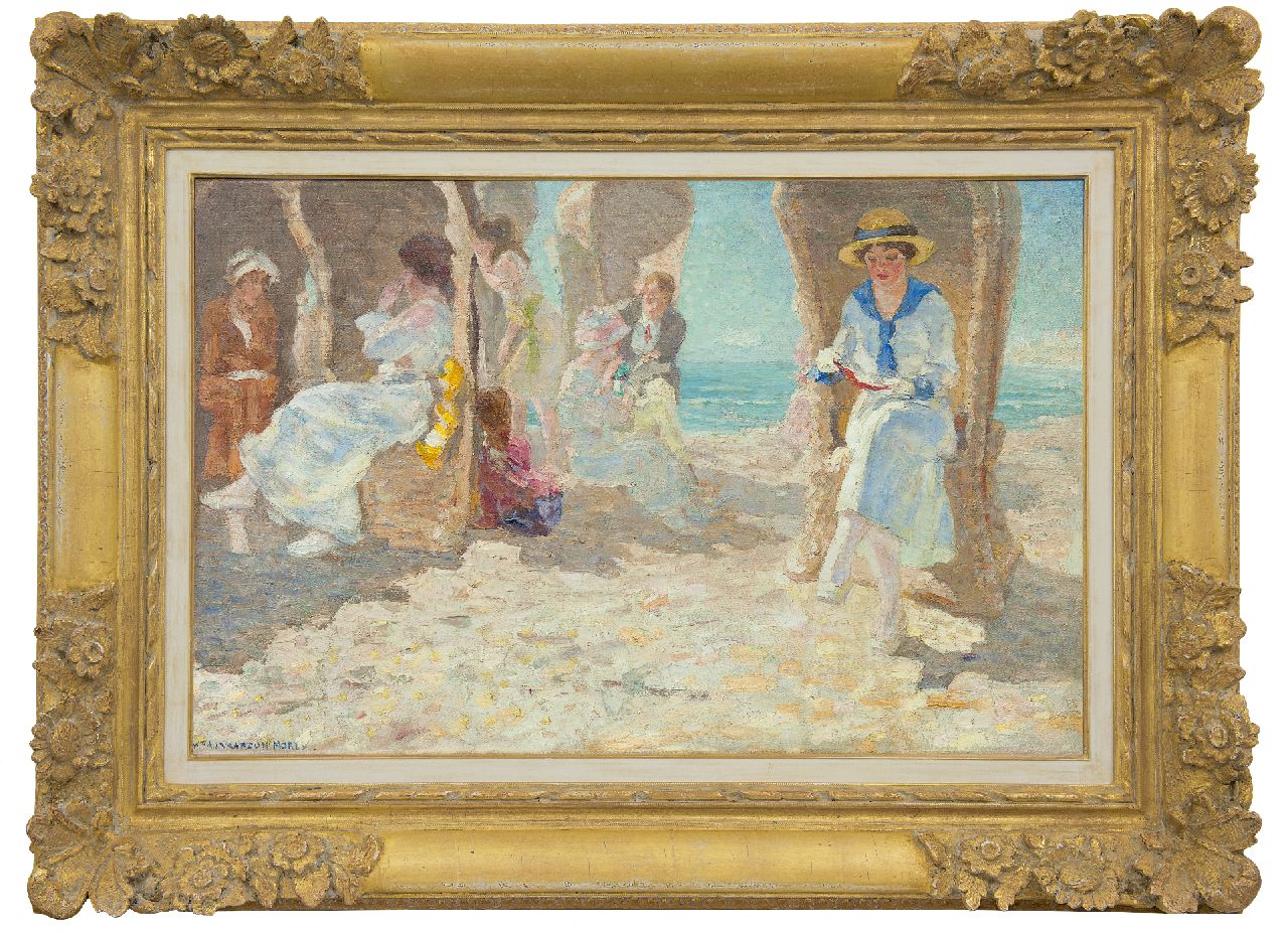 Vaarzon Morel W.F.A.I.  | Wilhelm Ferdinand Abraham Isaac 'Willem' Vaarzon Morel | Schilderijen te koop aangeboden | Zomerse dag op het strand, Zeeland, olieverf op doek 54,6 x 84,4 cm, gesigneerd linksonder