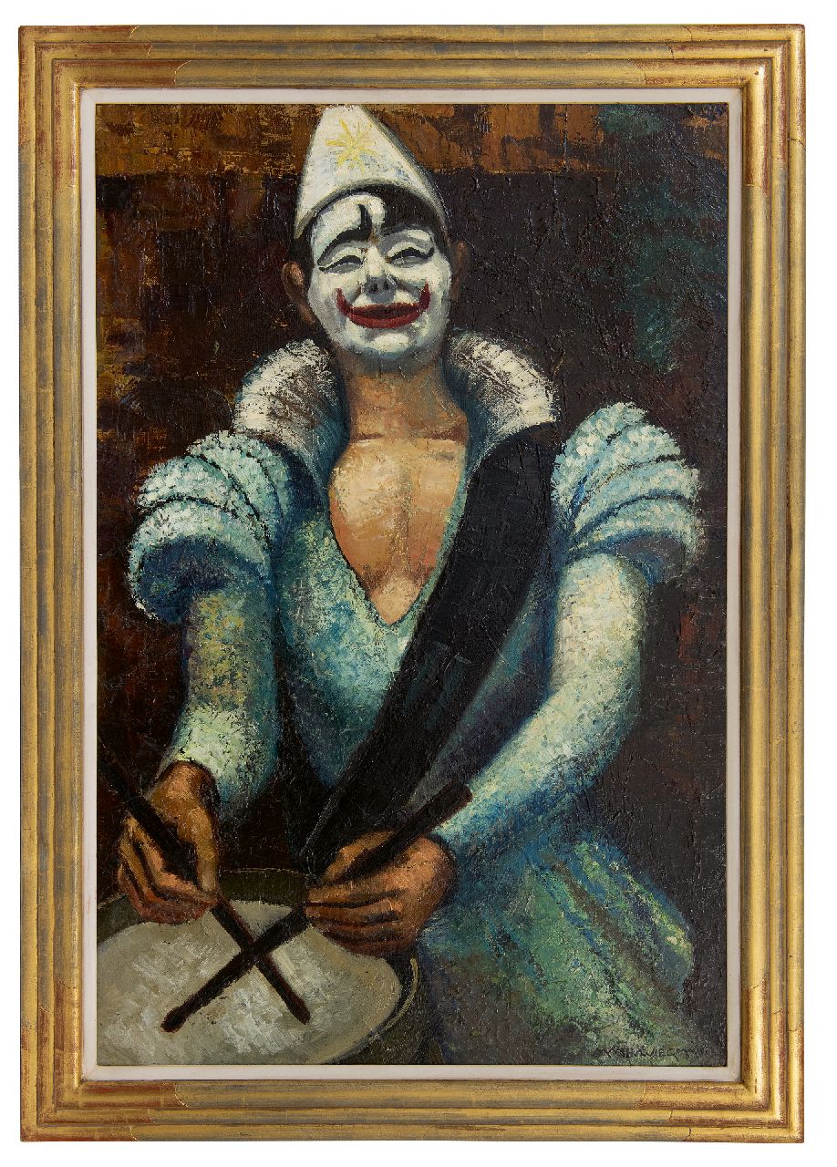 Wiegman M.J.M. | Mattheus Johannes Marie 'Matthieu' Wiegman, Pierrot, olieverf op doek 91,8 x 61,3 cm, gesigneerd rechtsonder en te dateren ca. 1929 Wiegman M.J.M. | Mattheus Johannes Marie 'Matthieu' Wiegman, Pierrot, olieverf op doek 91,8 x 61,3 cm, gesigneerd rechtsonder en te dateren ca. 1929