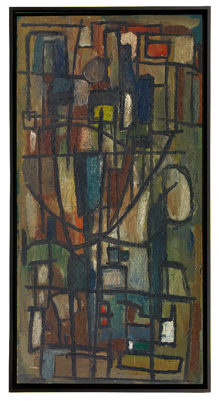 Snijders A.C. | Adrianus Cornelis 'Ad' Snijders, Plantsoen, olieverf op board 90,0 x 45,5 cm, gesigneerd rechtsonder en verso gedateerd 1956 Snijders A.C. | Adrianus Cornelis 'Ad' Snijders, Plantsoen, olieverf op board 90,0 x 45,5 cm, gesigneerd rechtsonder en verso gedateerd 1956