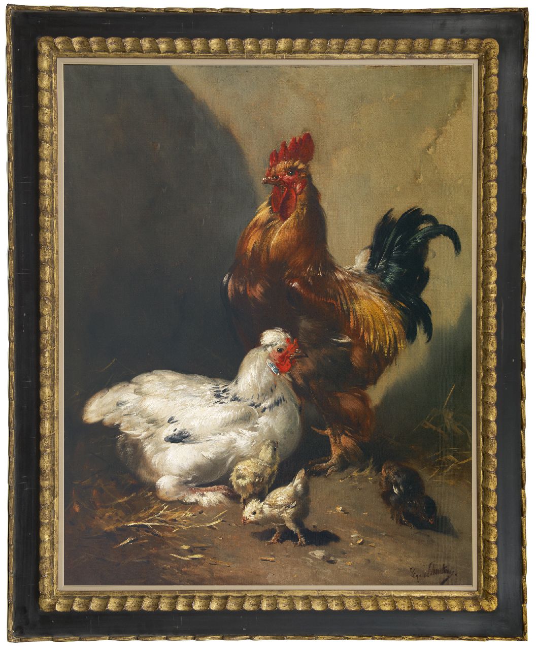 Schouten H. | Henry Schouten, Sierpluimvee in een landschap (pendant), olieverf op doek 100,1 x 80,1 cm, gesigneerd rechtsonder Schouten H. | Henry Schouten, Sierpluimvee in een landschap (pendant), olieverf op doek 100,1 x 80,1 cm, gesigneerd rechtsonder