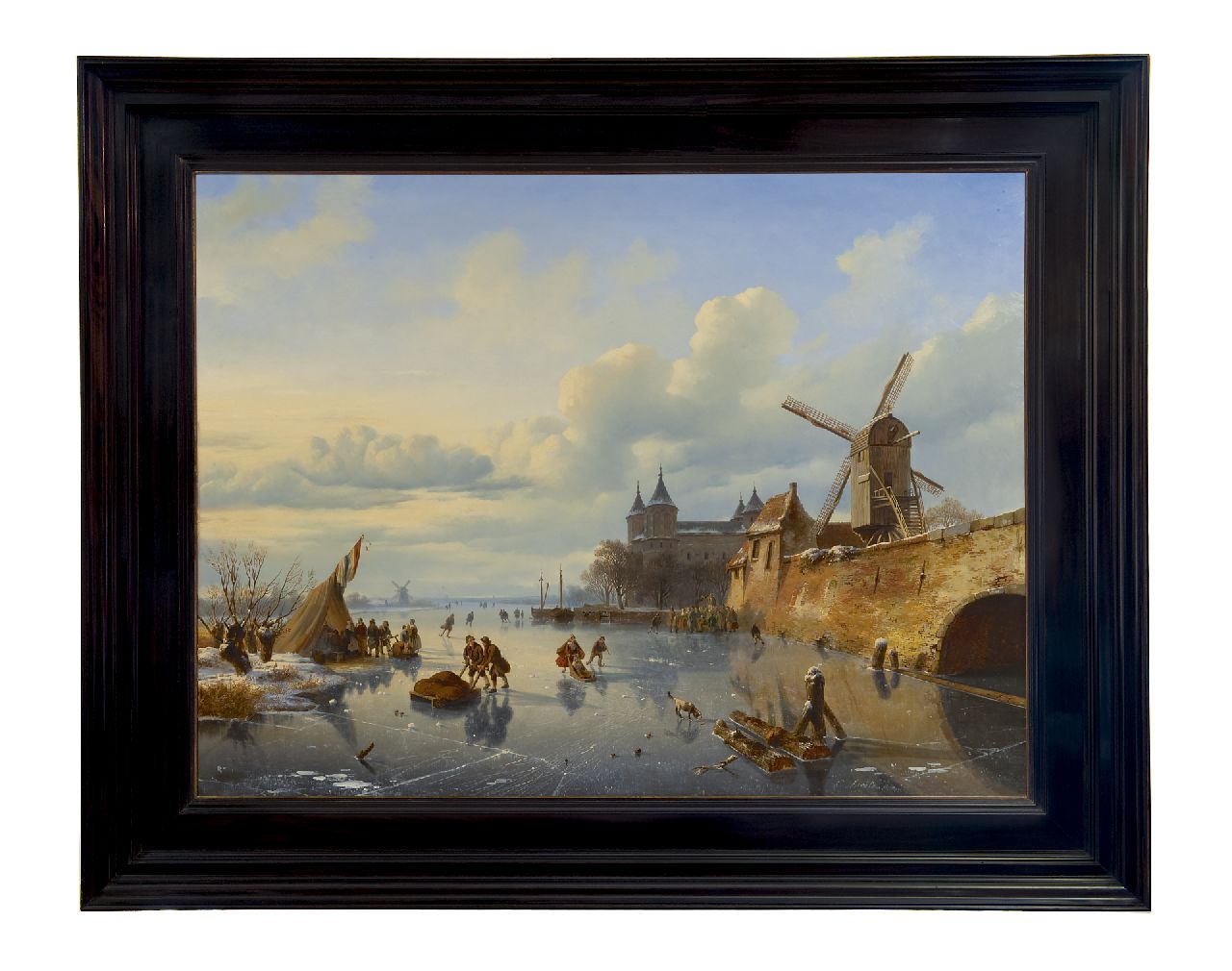 Lieste C. | Cornelis Lieste, Schaatsers en figuren bij een stadmuur en waterpoort, olieverf op paneel 71,1 x 93,5 cm, gesigneerd rechtsonder en gedateerd 1843 Lieste C. | Cornelis Lieste, Schaatsers en figuren bij een stadmuur en waterpoort, olieverf op paneel 71,1 x 93,5 cm, gesigneerd rechtsonder en gedateerd 1843
