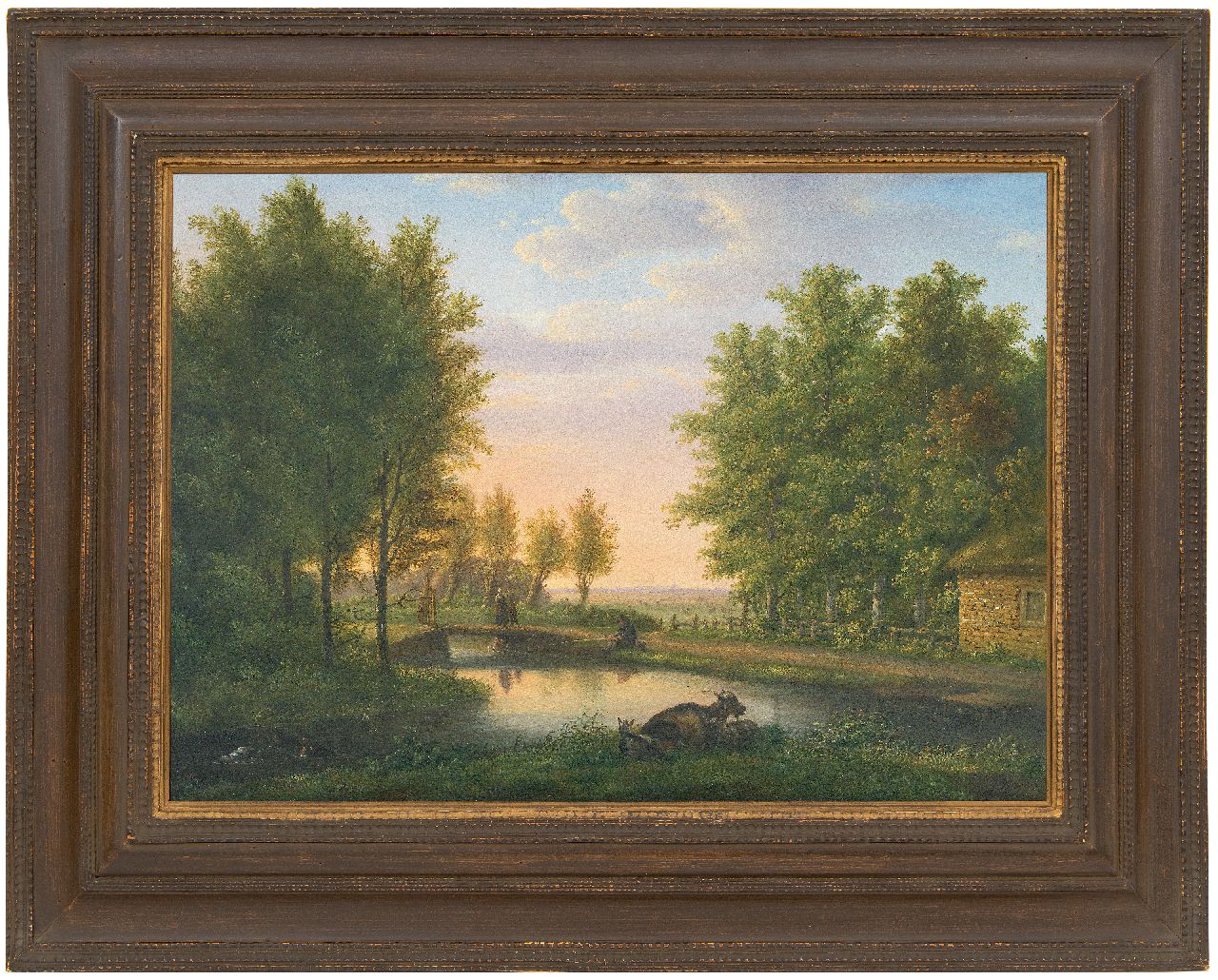 Kouwenhoven J. van | Jacob van Kouwenhoven | Schilderijen te koop aangeboden | Zomerlandschap, olieverf op paneel 30,7 x 43,6 cm, gesigneerd rechtsonder met initialen Kouwenhoven J. van | Jacob van Kouwenhoven | Schilderijen te koop aangeboden | Zomerlandschap, olieverf op paneel 30,7 x 43,6 cm, gesigneerd rechtsonder met initialen