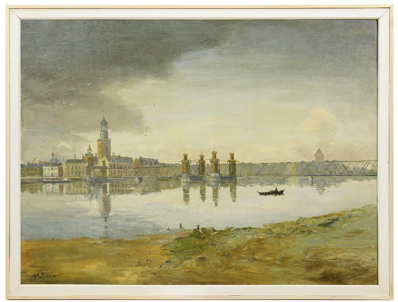 Boele J. | Johannes Boele, Het stadsfront van Kampen met de Oude IJsselbrug, olieverf op doek 60,3 x 80,2 cm, gesigneerd linksonder Boele J. | Johannes Boele, Het stadsfront van Kampen met de Oude IJsselbrug, olieverf op doek 60,3 x 80,2 cm, gesigneerd linksonder