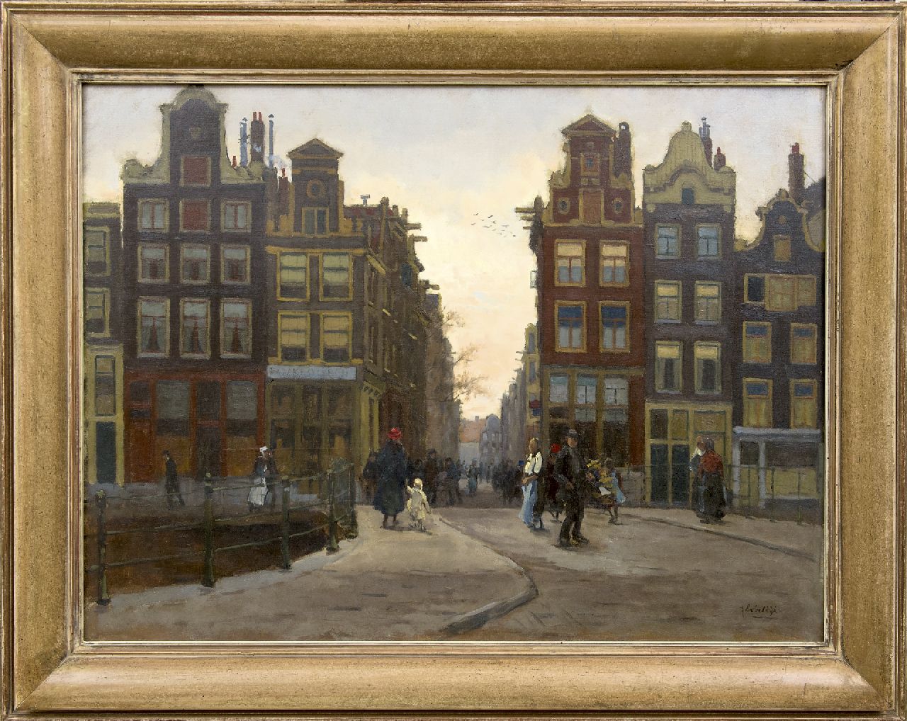 Bobeldijk F. | Felicien Bobeldijk, Gezicht op de Wijde Heisteeg vanaf de Heibrug, Amsterdam, olieverf op doek 60,2 x 80,2 cm, gesigneerd rechtsonder Bobeldijk F. | Felicien Bobeldijk, Gezicht op de Wijde Heisteeg vanaf de Heibrug, Amsterdam, olieverf op doek 60,2 x 80,2 cm, gesigneerd rechtsonder