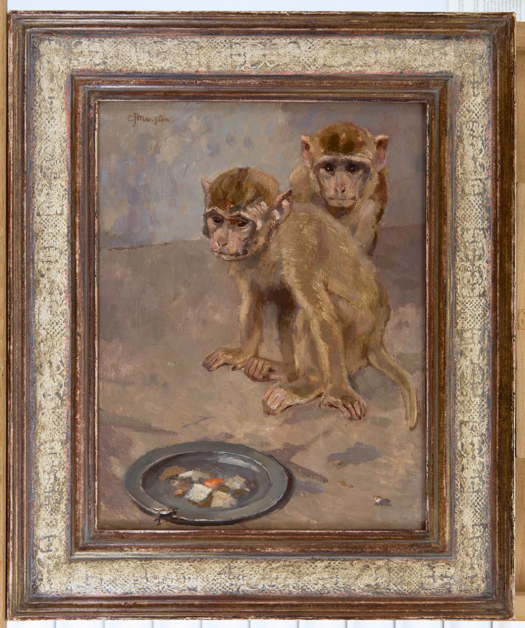 Mension C.J.  | Cornelis Jan Mension, Aapjes, olieverf op doek 40,4 x 30,8 cm, gesigneerd linksboven