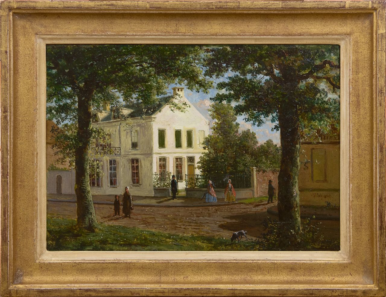 Soeterik T. | Theodoor Soeterik, Wandelaars op de Maliebaan in Utrecht, olieverf op paneel 25,0 x 35,2 cm, gesigneerd rechtsonder Soeterik T. | Theodoor Soeterik, Wandelaars op de Maliebaan in Utrecht, olieverf op paneel 25,0 x 35,2 cm, gesigneerd rechtsonder